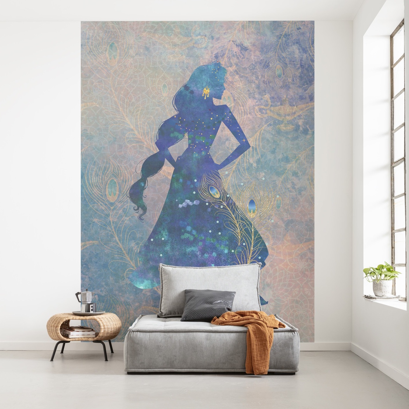 Komar Fototapete Disney Jasmin Silhouette 280 x 200 cm Vlies Jasmin Silhouette Prinzessin
