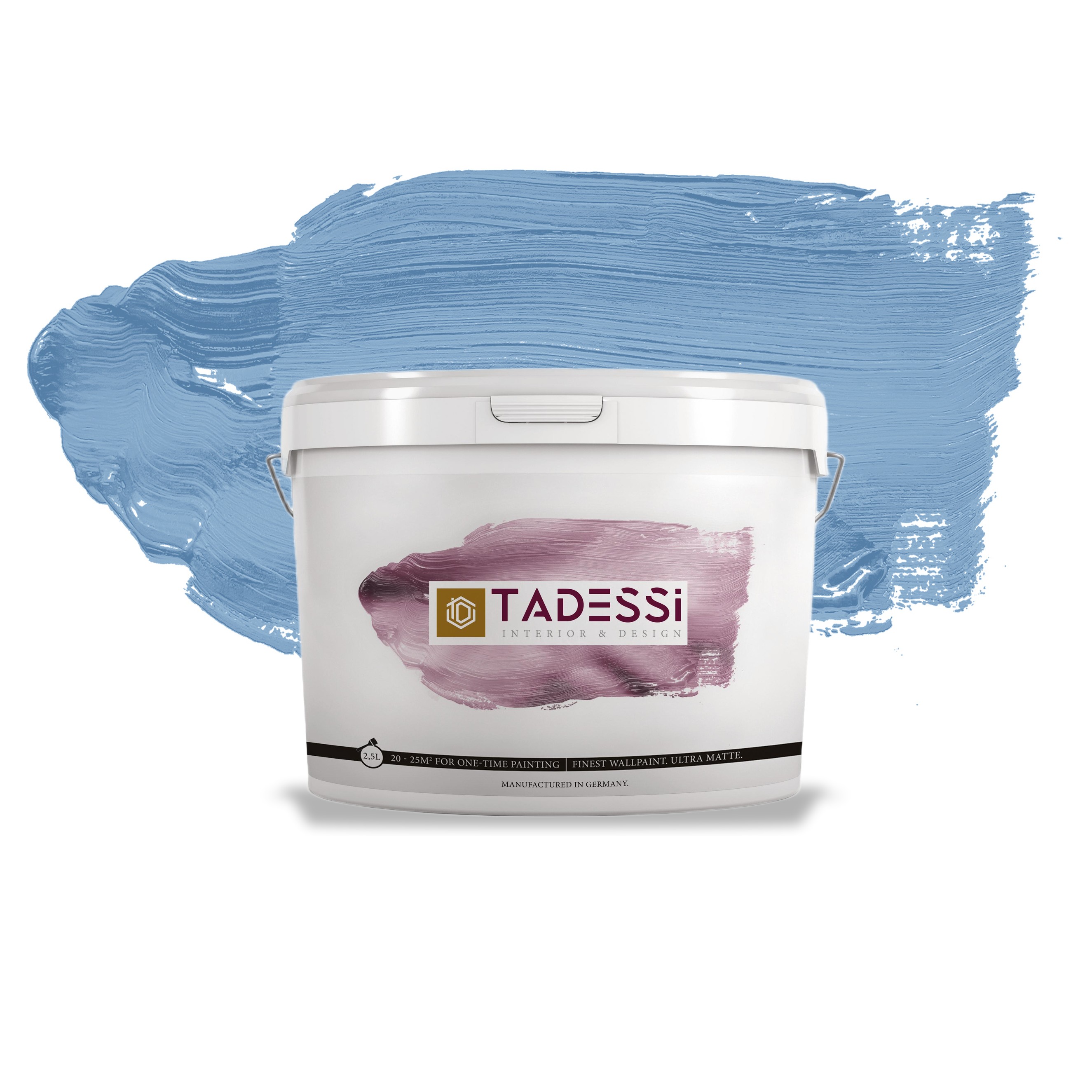 TADESSI Color Vista - Pintura de pared azul - Azul Atlántico - Pintura interior mate - Dispersión de alta calidad