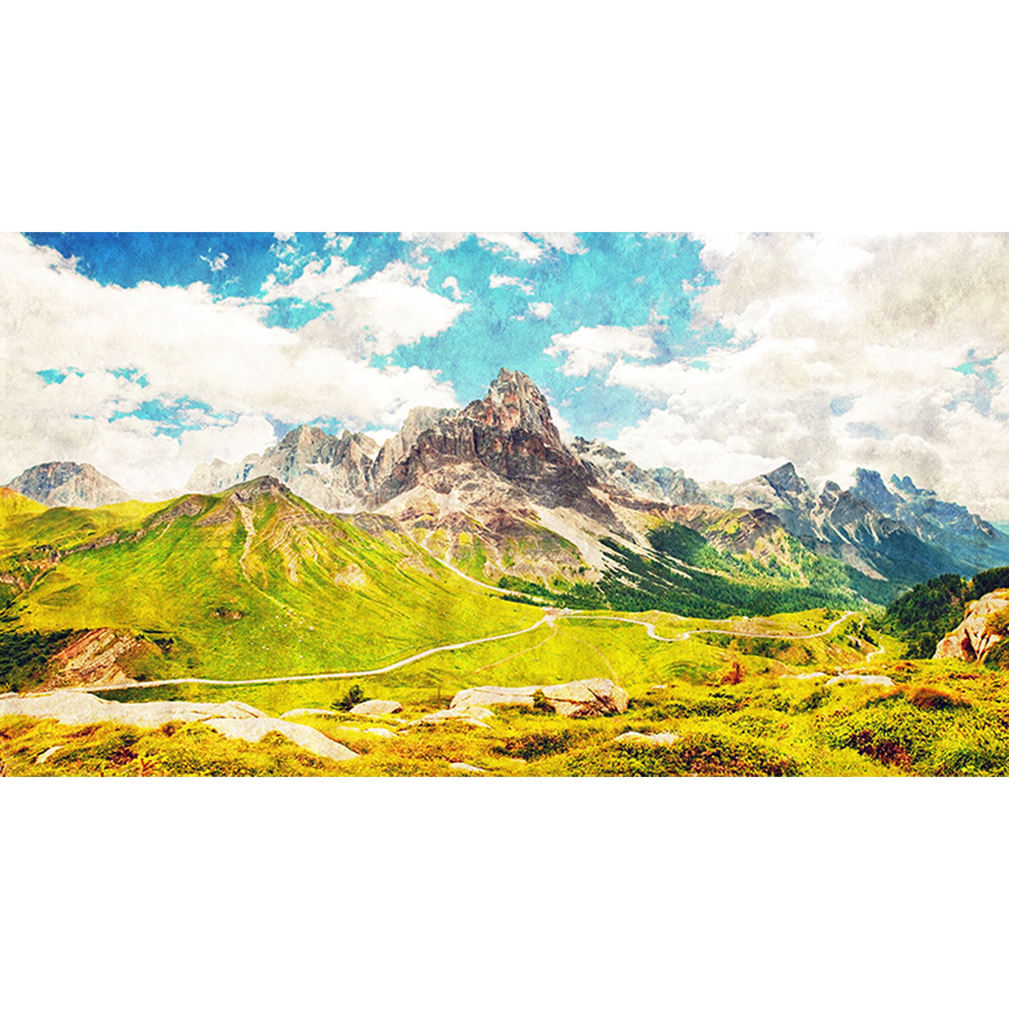 Tadessi Fototapete Berge M1-No.60790 Digitaldruck Tapete Grün Blau - Landschaft