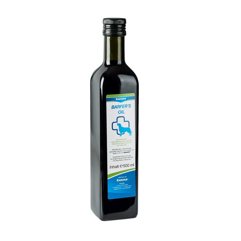 Canina | Barfers Oil | kaltgepresstes Hanföl | lebenswichtige Fettsäuren | B.A.R.F. Produkte