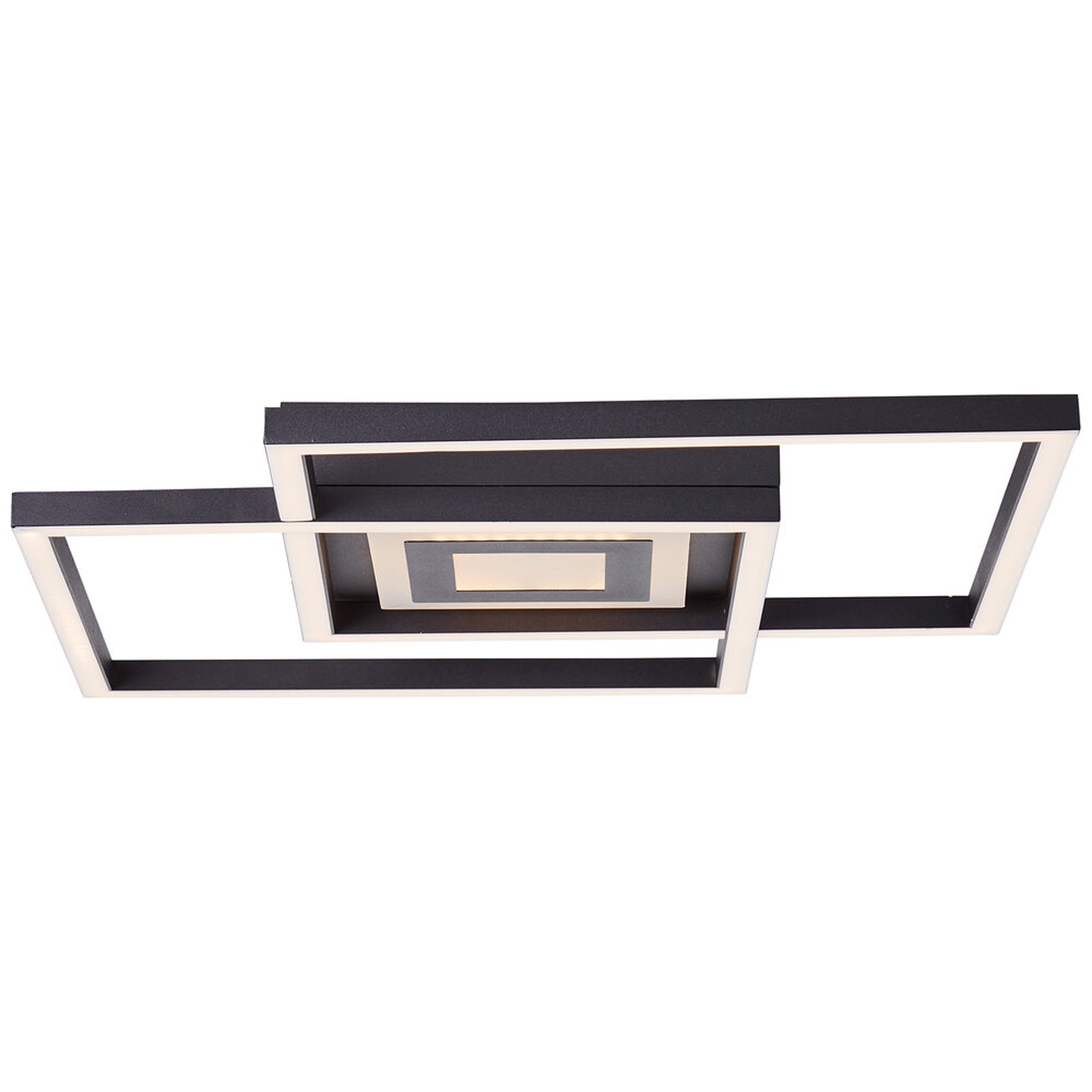 LED Deckenleuchte 6.5 x 30 x 40 cm Schwarz Metall Deckenlampe Modern Lichtfarbe: Warmweiß dimmbar