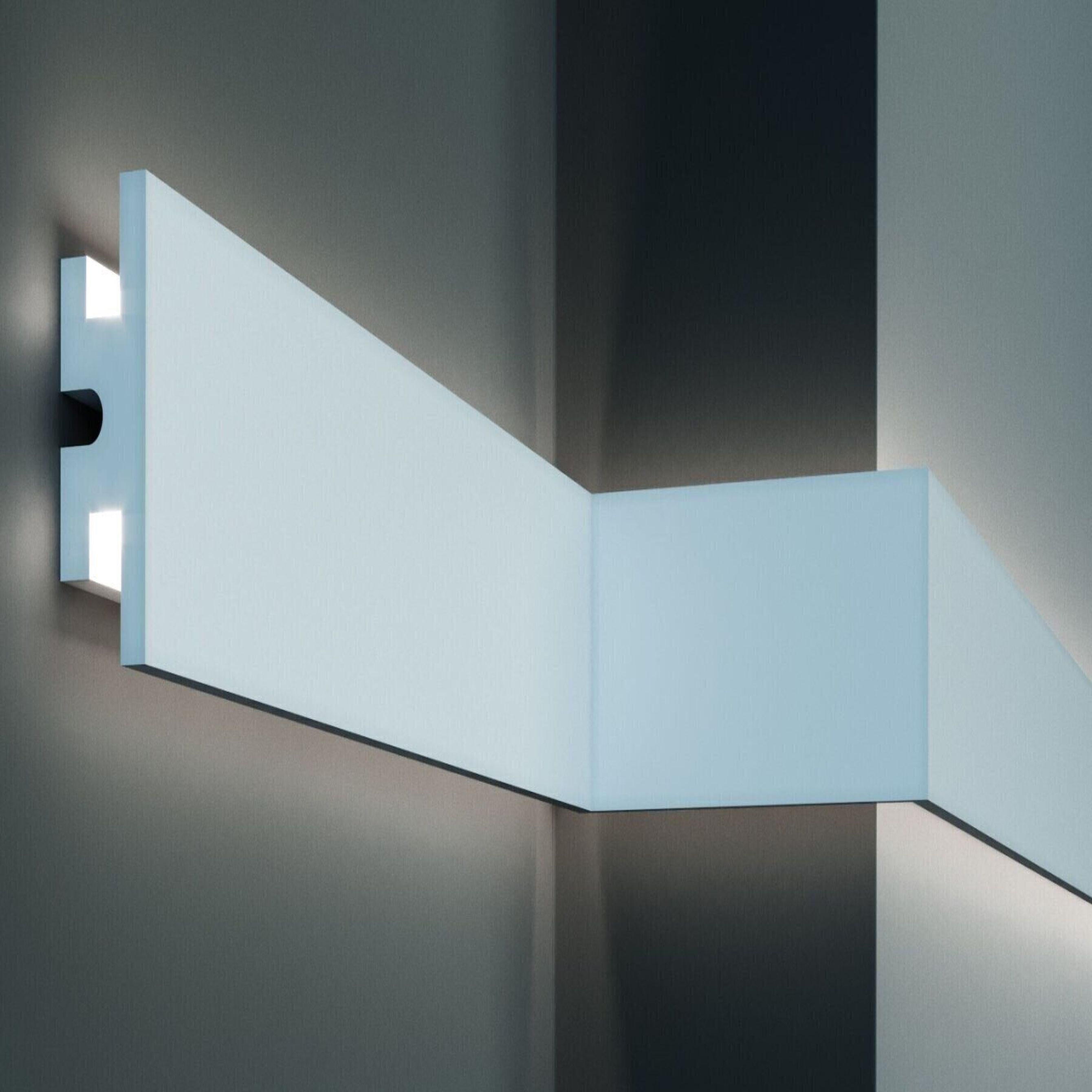 Elite Decor Lichtleiste KD302| Polystyrol 120 x 40 x 1150 mm Weiß Styropor Deckenleiste