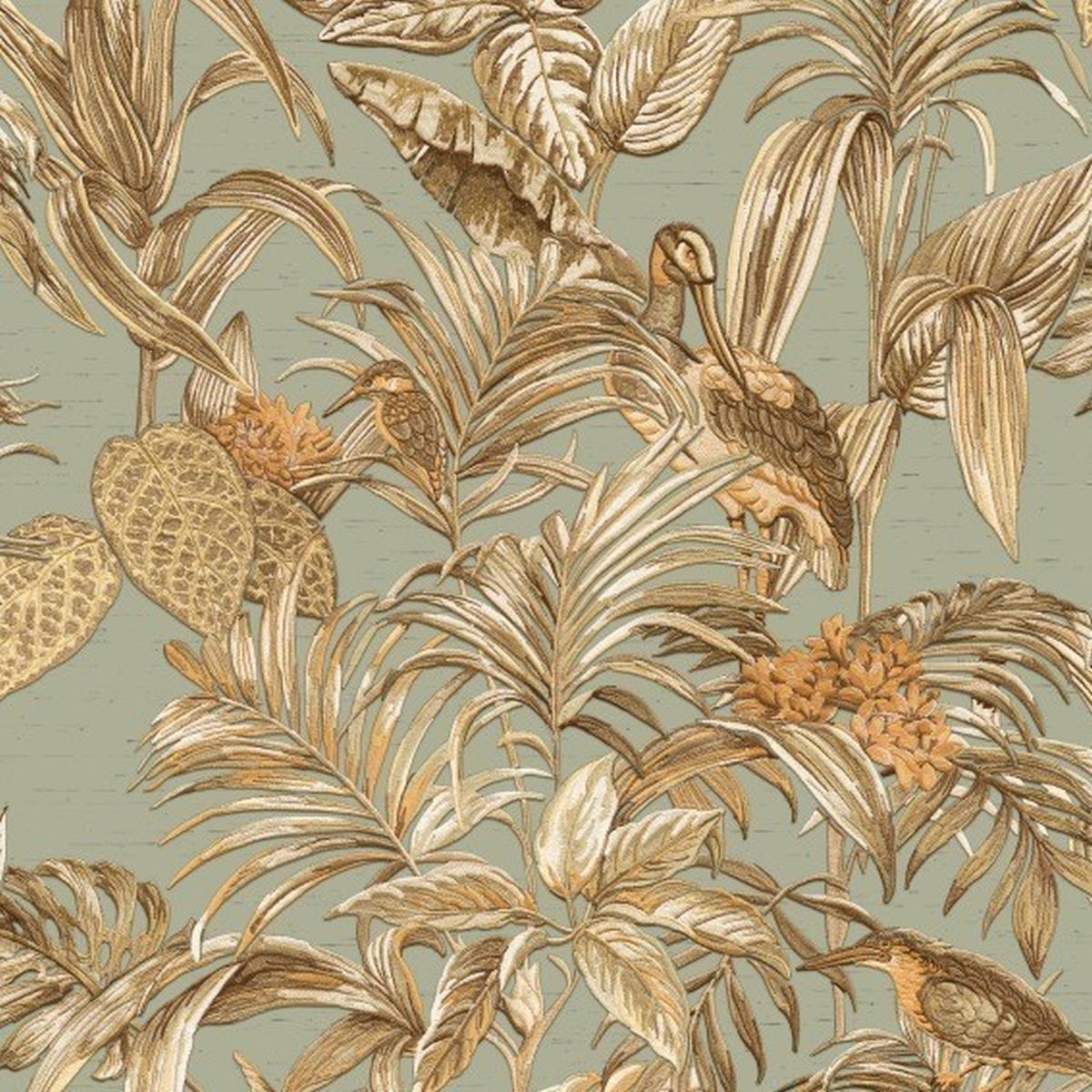 DesignID Wallstitch | DE120017 | papier peint intissé floral | 0.53 m x 10.05 m | vert