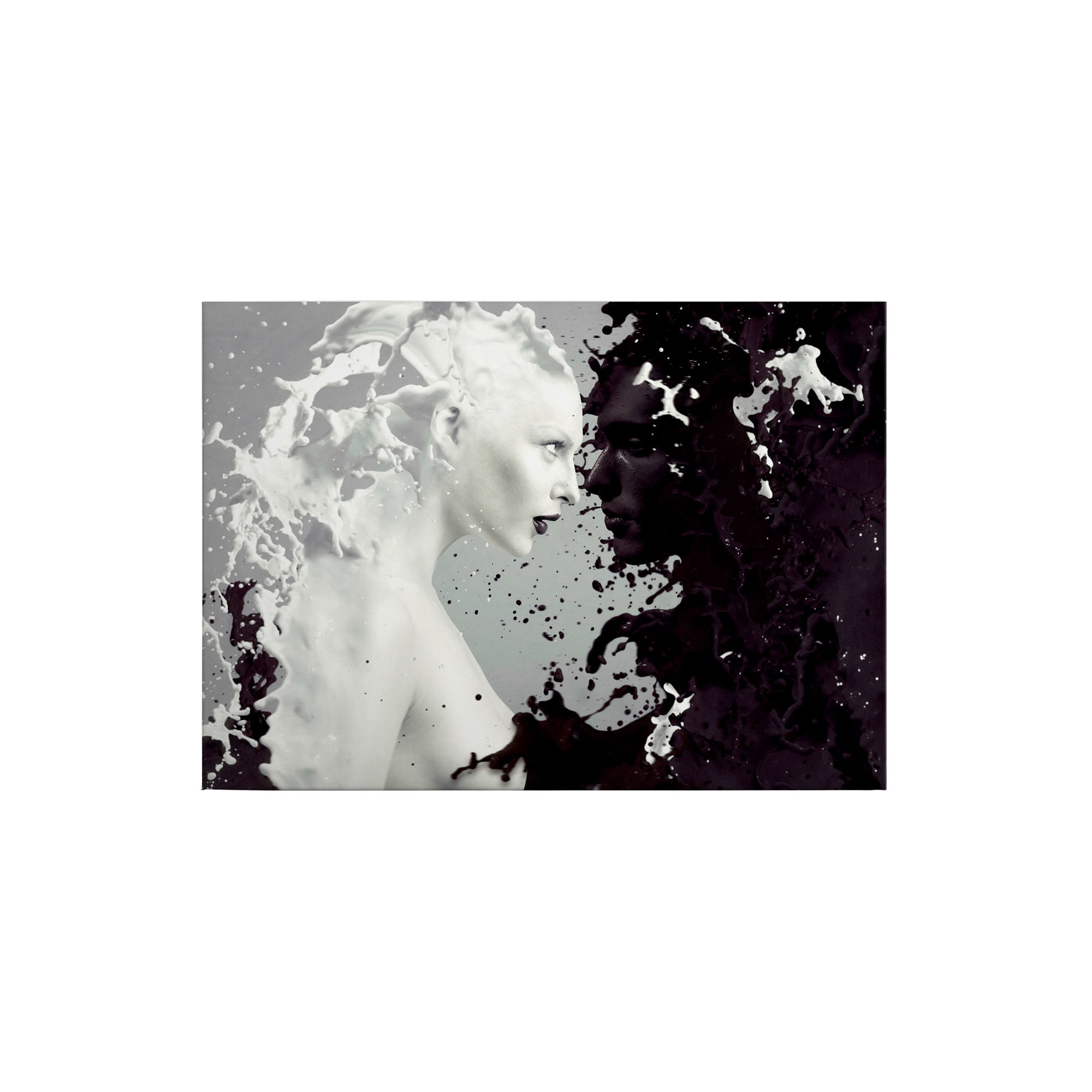 Tadessi Leinwandbild Abstrakt - 50 x 70 cm - M1-No.50328 - Keilrahmen in Weiß Schwarz