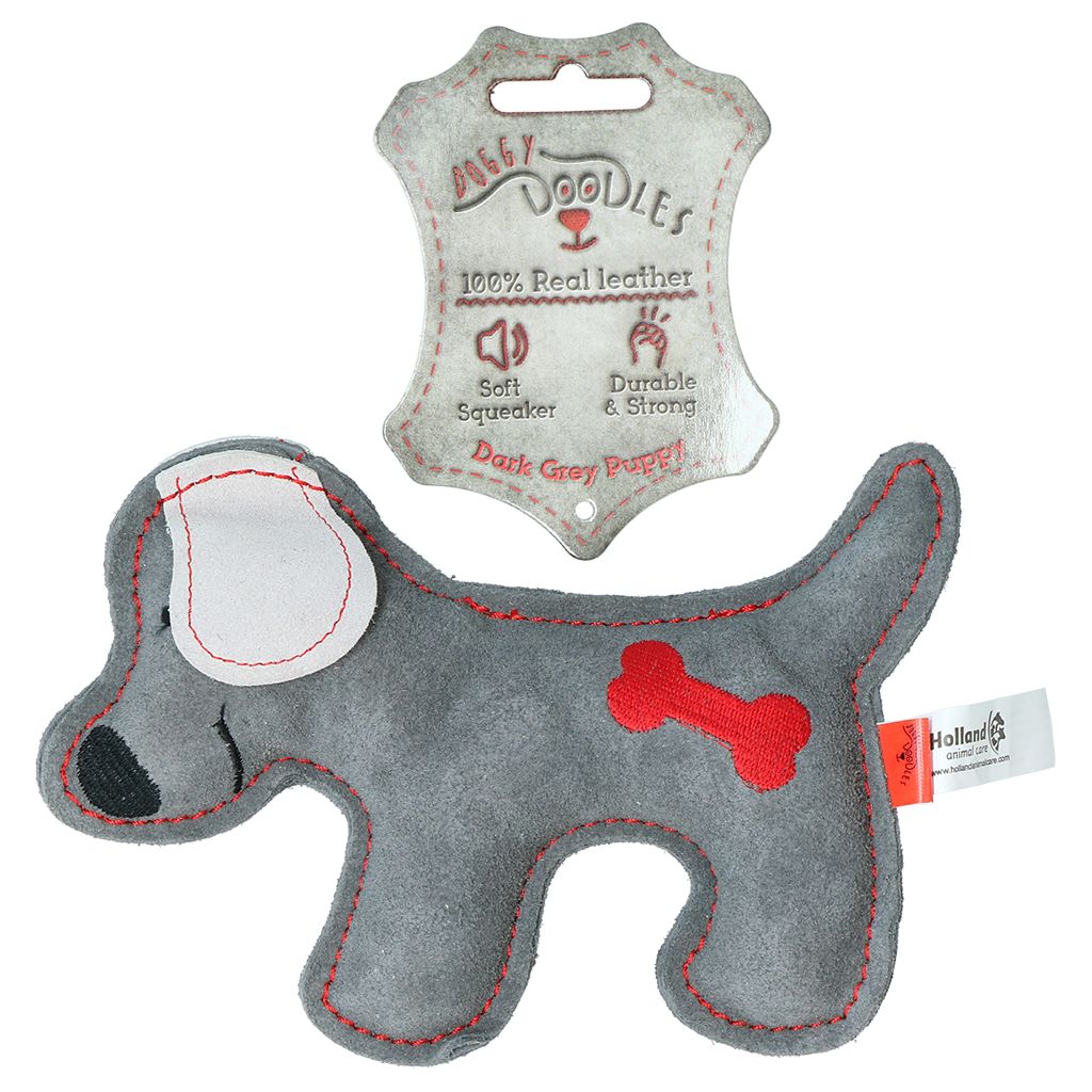 Doggy Doodles | Hundespielzeug | Puppy | Kuscheltier | Rindsleder | versch. Farben