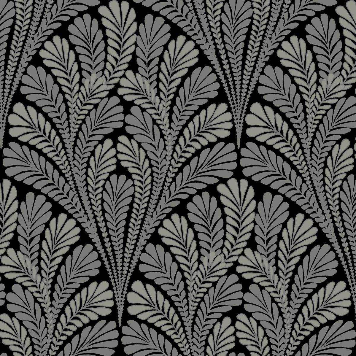 York Wallcoverings | Black and White | BW3951 | Sure Strip tapete | Blätter | 0.52 x 10 m