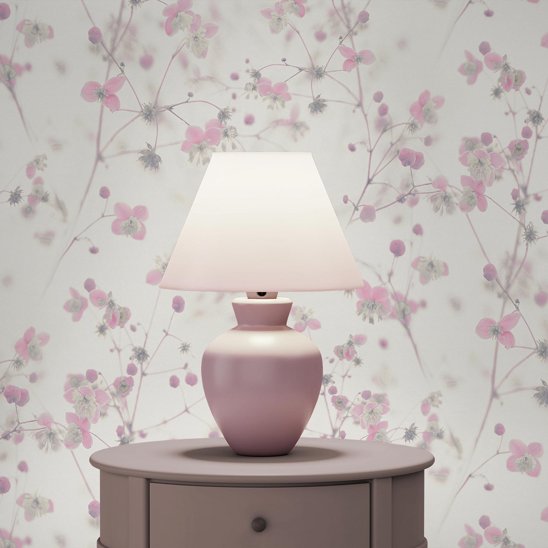 Tapete Blumen Lenni M1-No.3574 Vliestapete Rosa Weiß Floral Natur