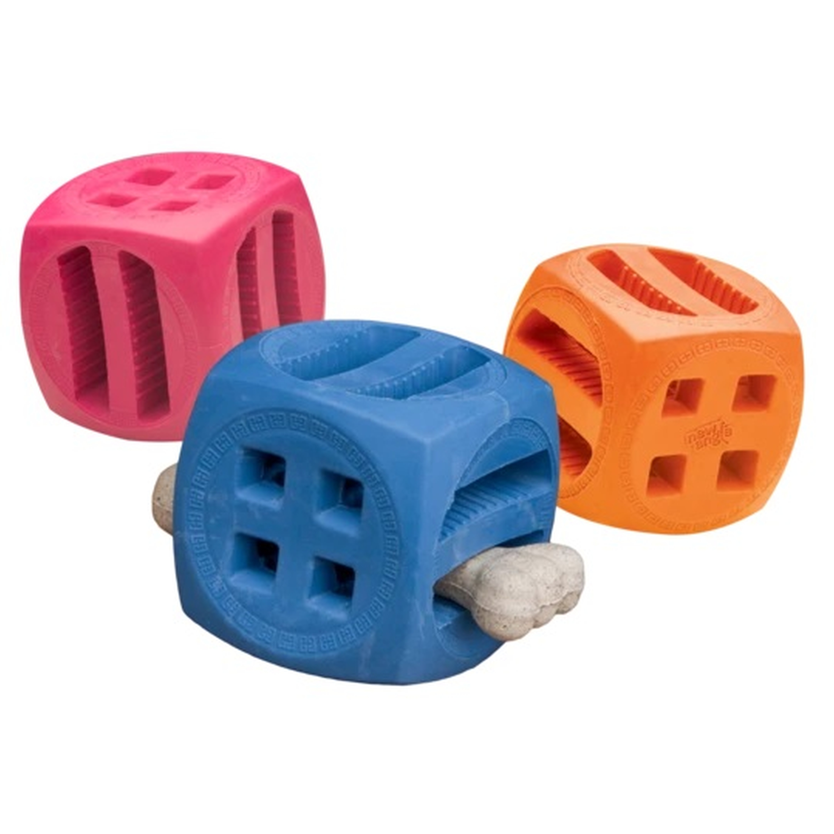 Hundespielzeug | Pule | Leckerlie | Intelligenz | Blau | Rot | Orange | 6,6 cm | Würfel