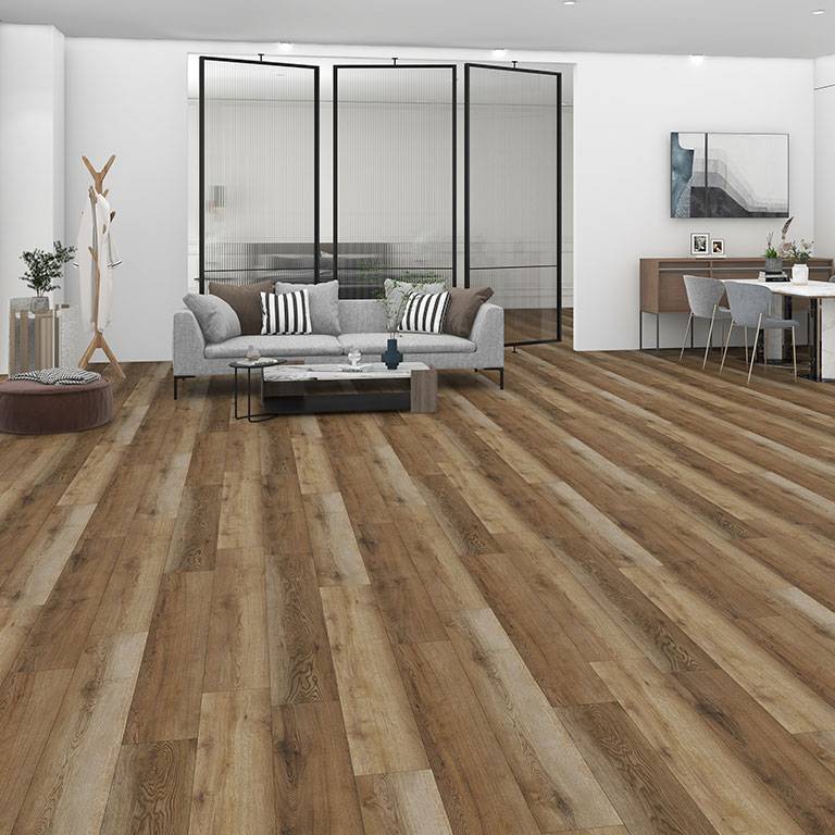 Pavimento in vinile Check One 2474 Wullen 1220 x 228 x 5 mm Click Vinyl Wood Look Rovere Marrone