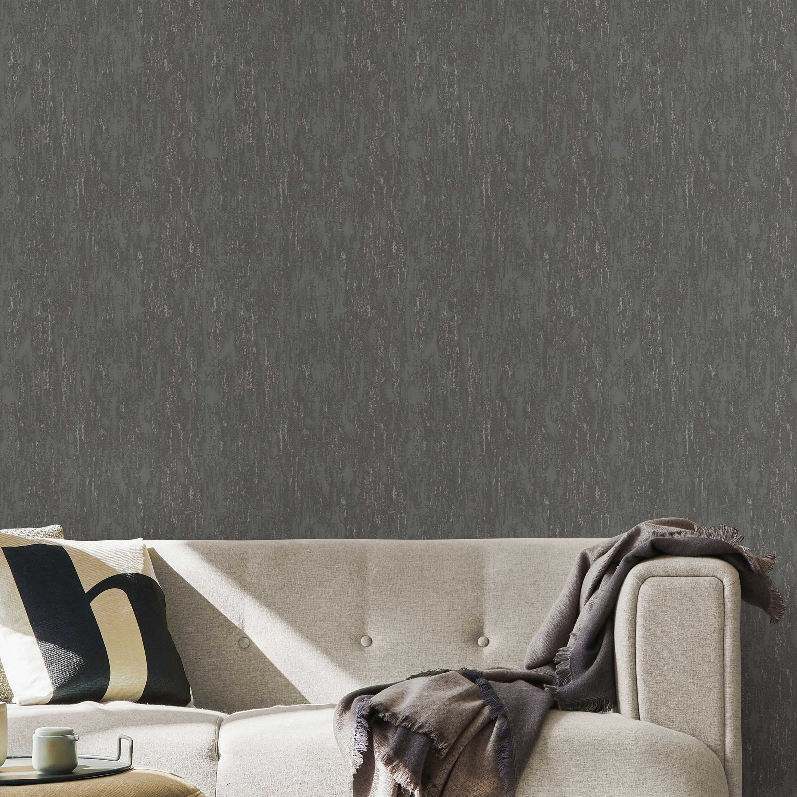 Tapete Beton Aurelio M2-No.181 | Vliestapete Betonoptik | Schwarz | Industrial Stil | Betontapete