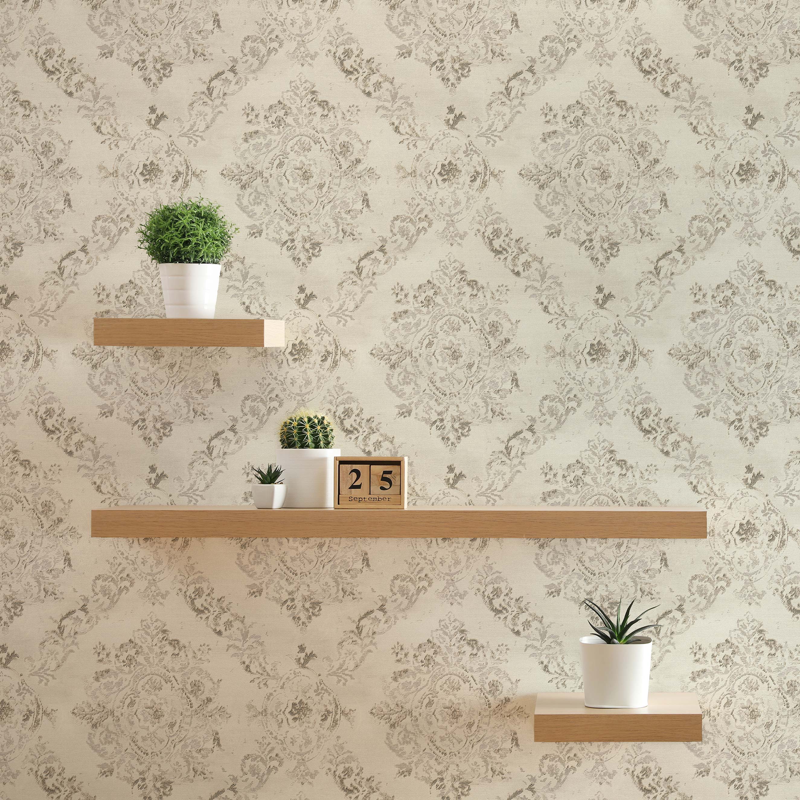 Tapete Barock Nicolo M1-No.1848 Vliestapete Perlweiß Perlbeige Ornamente Klassik
