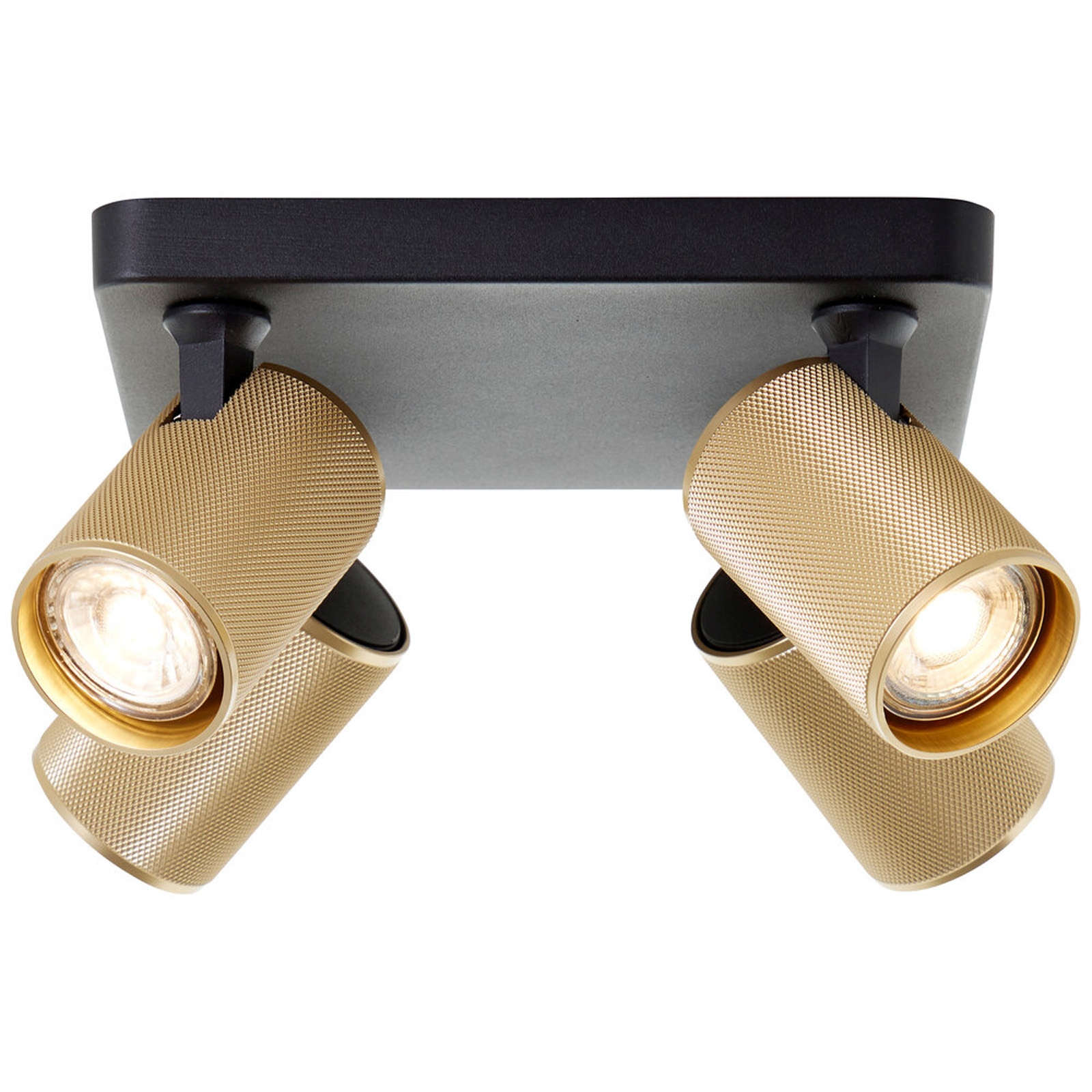 LED Deckenleuchte 12.1 x 22 x 22 cm Gold Metall Deckenlampe Modern Lichtfarbe: Warmweiß Harmonisch