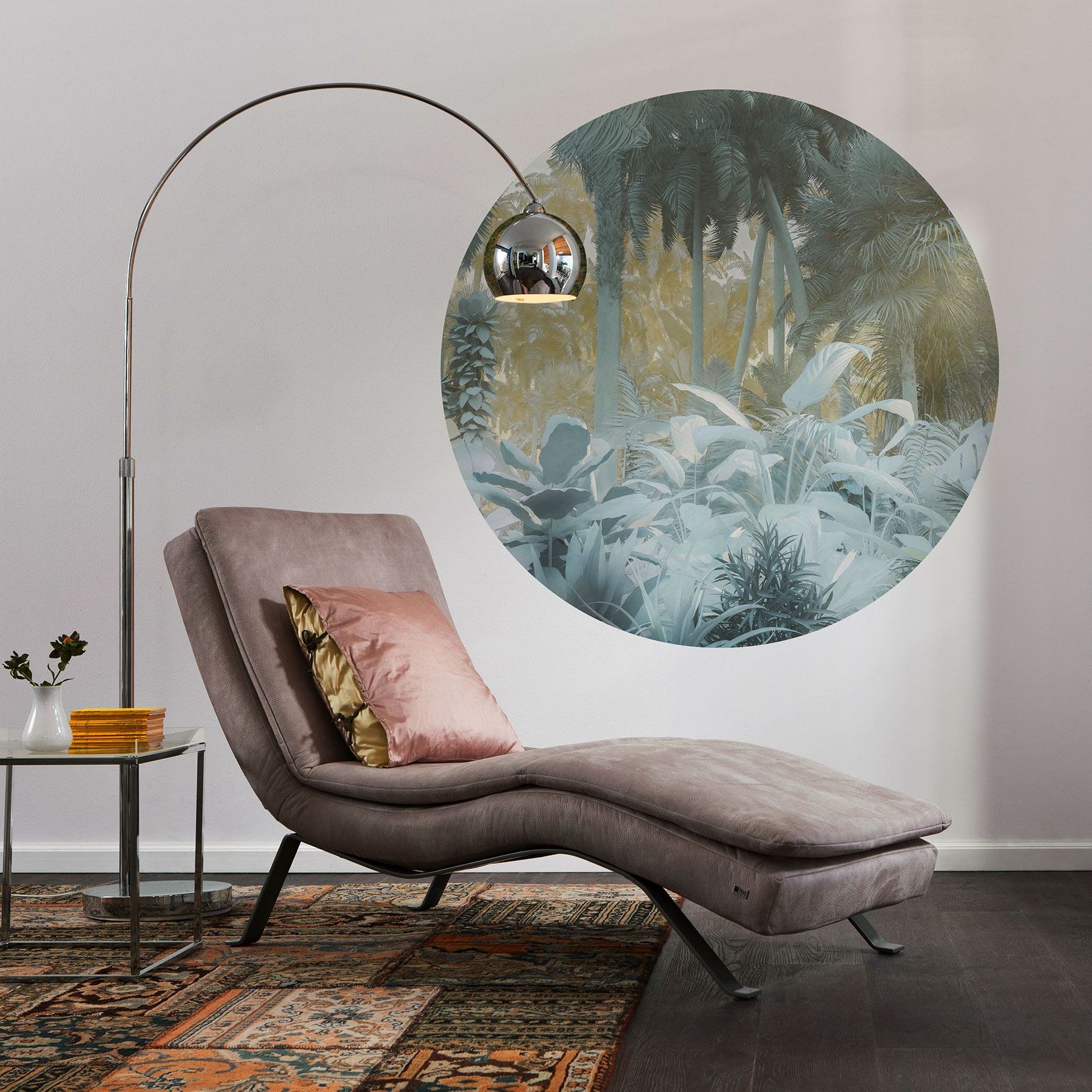 Komar Papier Peint numérique Photo Intissé Disney Jungle brume 125 x 125 cm Autocollant rond déco