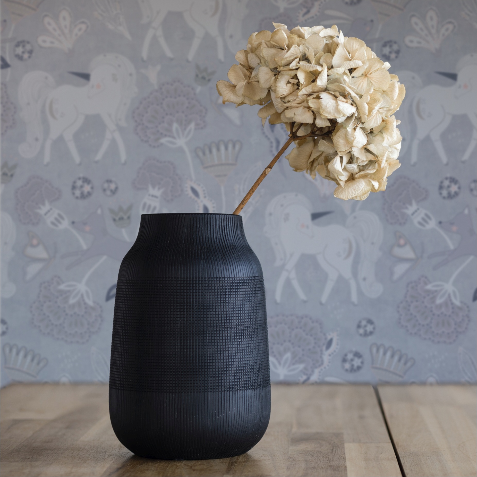 Tapete Einhorn M1-No.11900 | Vliestapete Bäume | Grau | Rosa | Tiere | Wohnzimmer | Schlafzimmer
