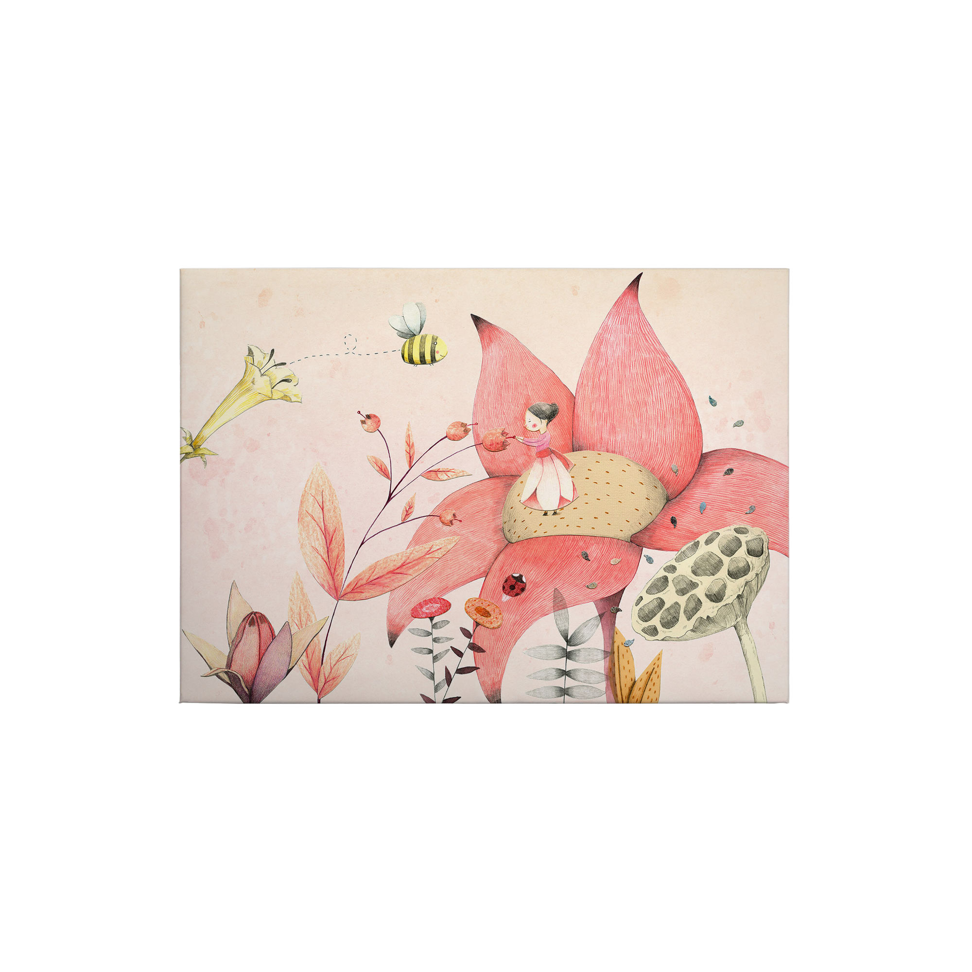 Tadessi Leinwandbild Fantasy - 50 x 70 cm - M1-No.50342 - Keilrahmen in Beige Rosa