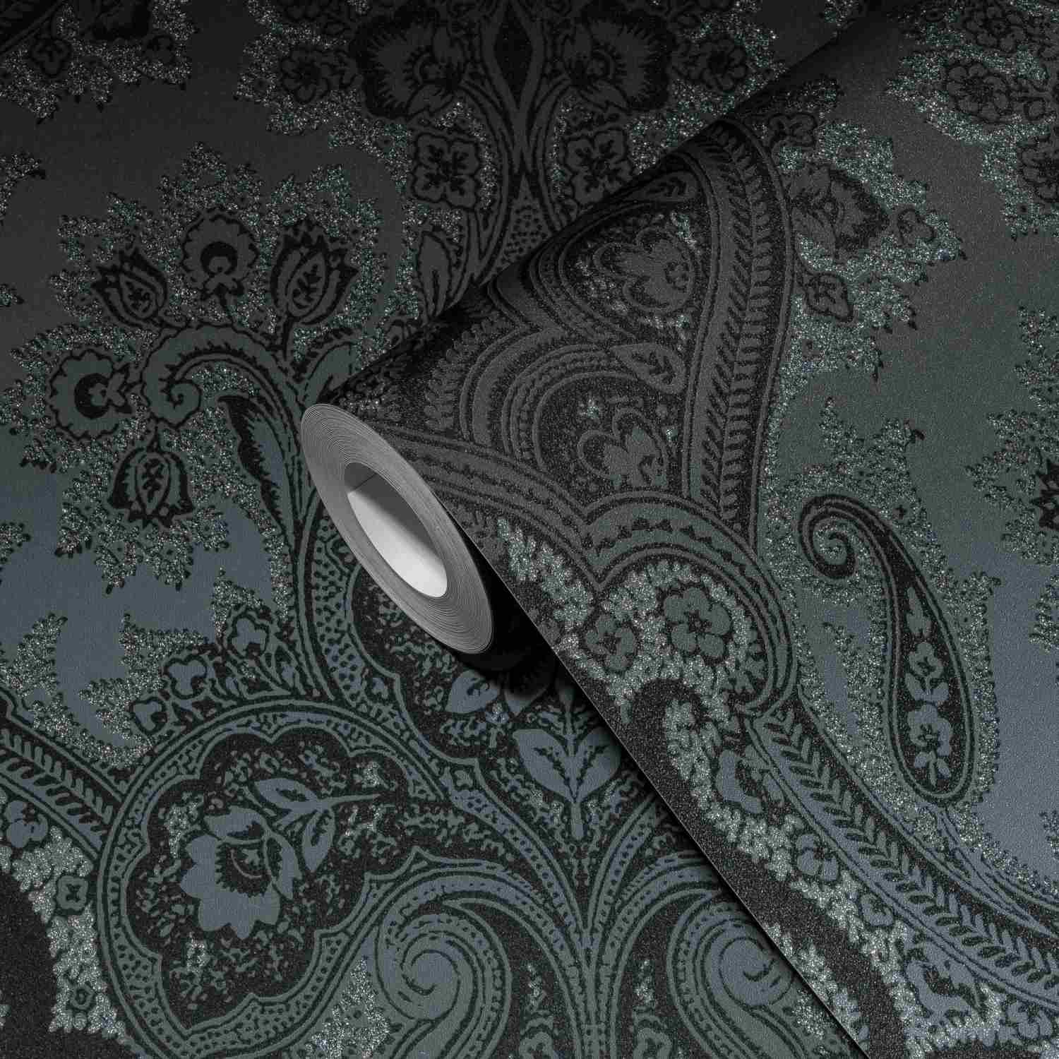 A.S. Creation MI HOGAR. MI SPA. 387085 Papel pintado no tejido Barroco 0,53 x 10,05 m Negro