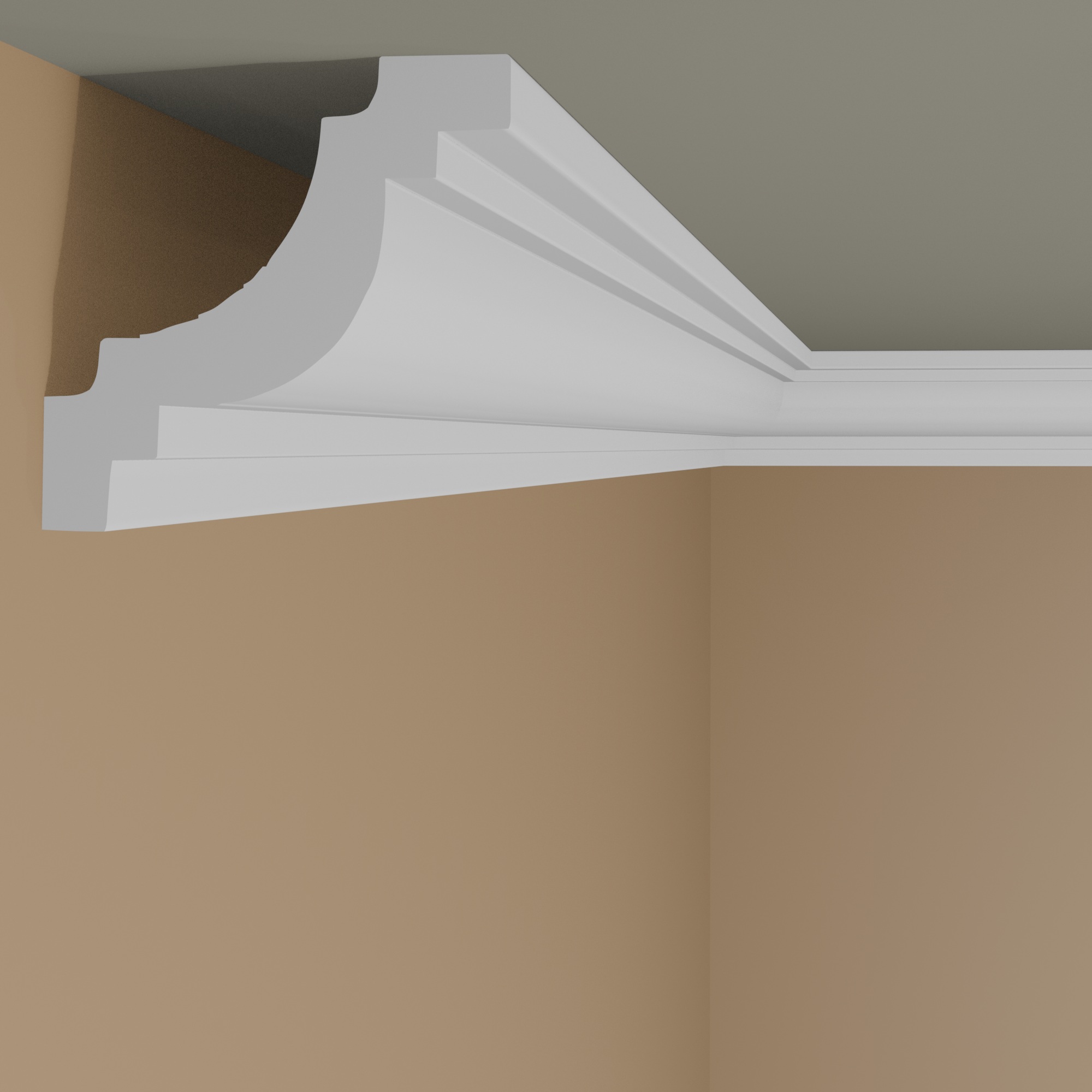 Wiesemann | Stuckleiste Paris 34 | Polystyrol | 105 x 105 x 2000 mm | Deckenleiste | Weiß