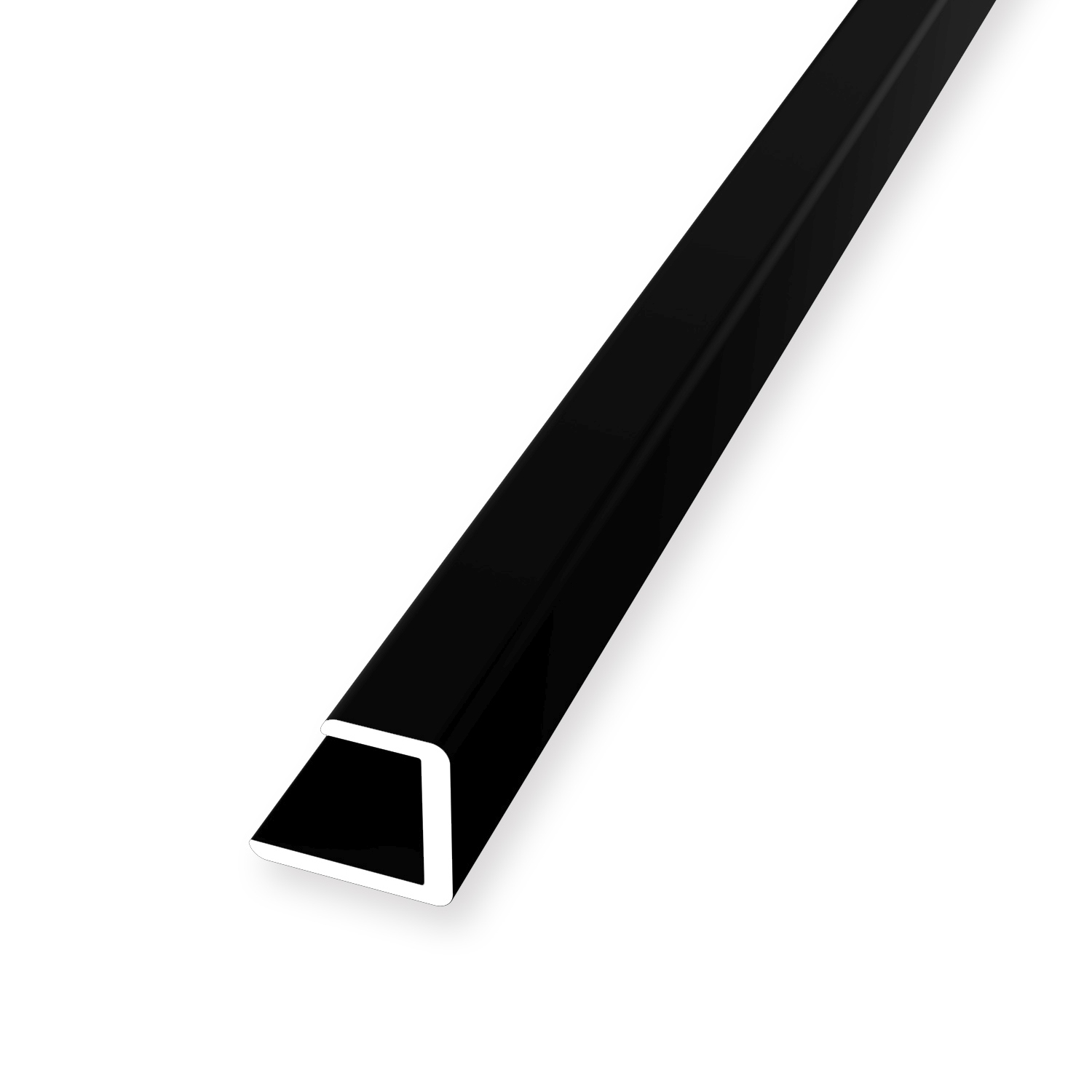 Abschlussprofil 11.5 x 11.5 x 2550 mm Einfasshöhe 8.2 mm Aluminium U - Profil Glatt Schwarz