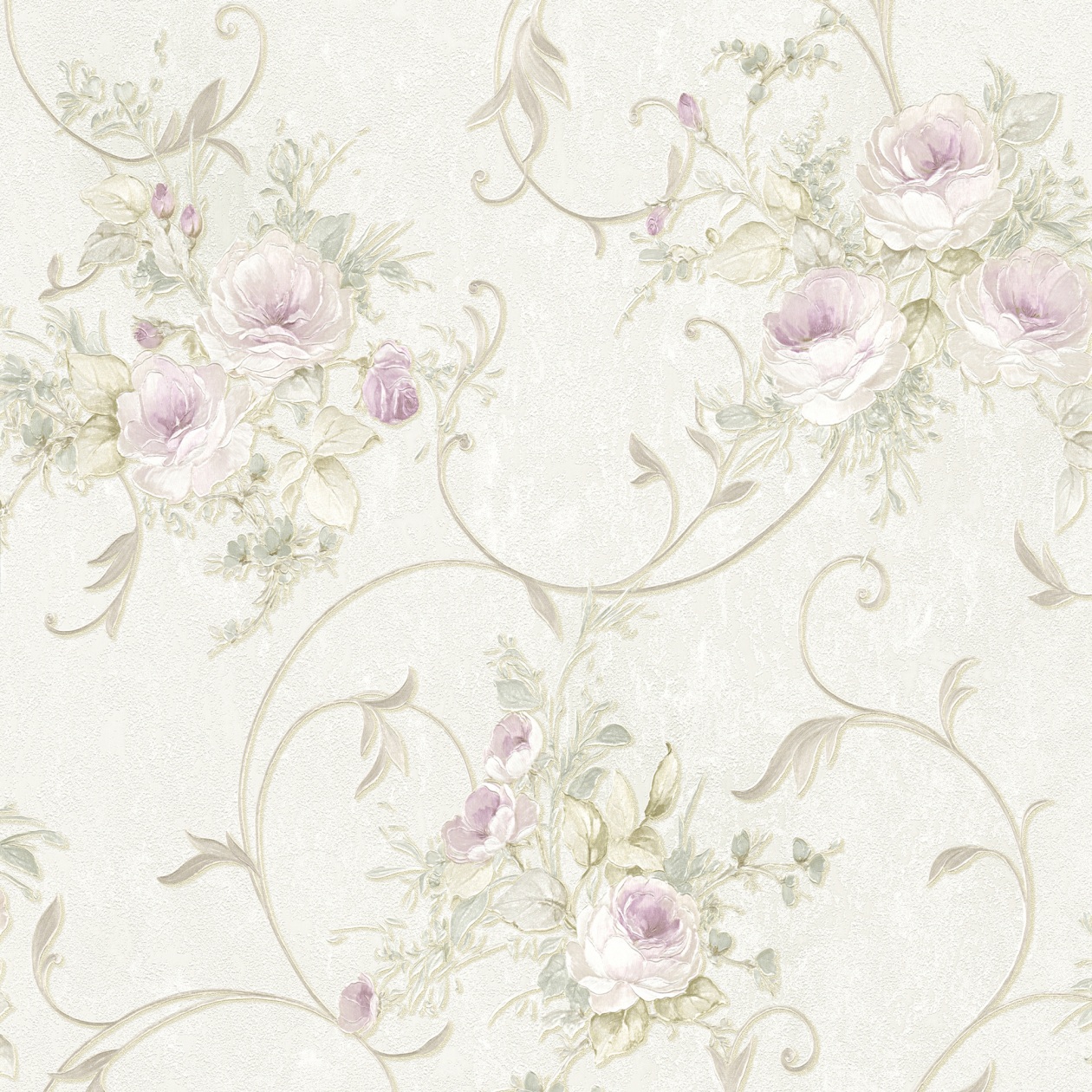 A.S. Creation Romantico | 304202 | papier peint intissé floral | 0.53 m x 10.05 m | écru