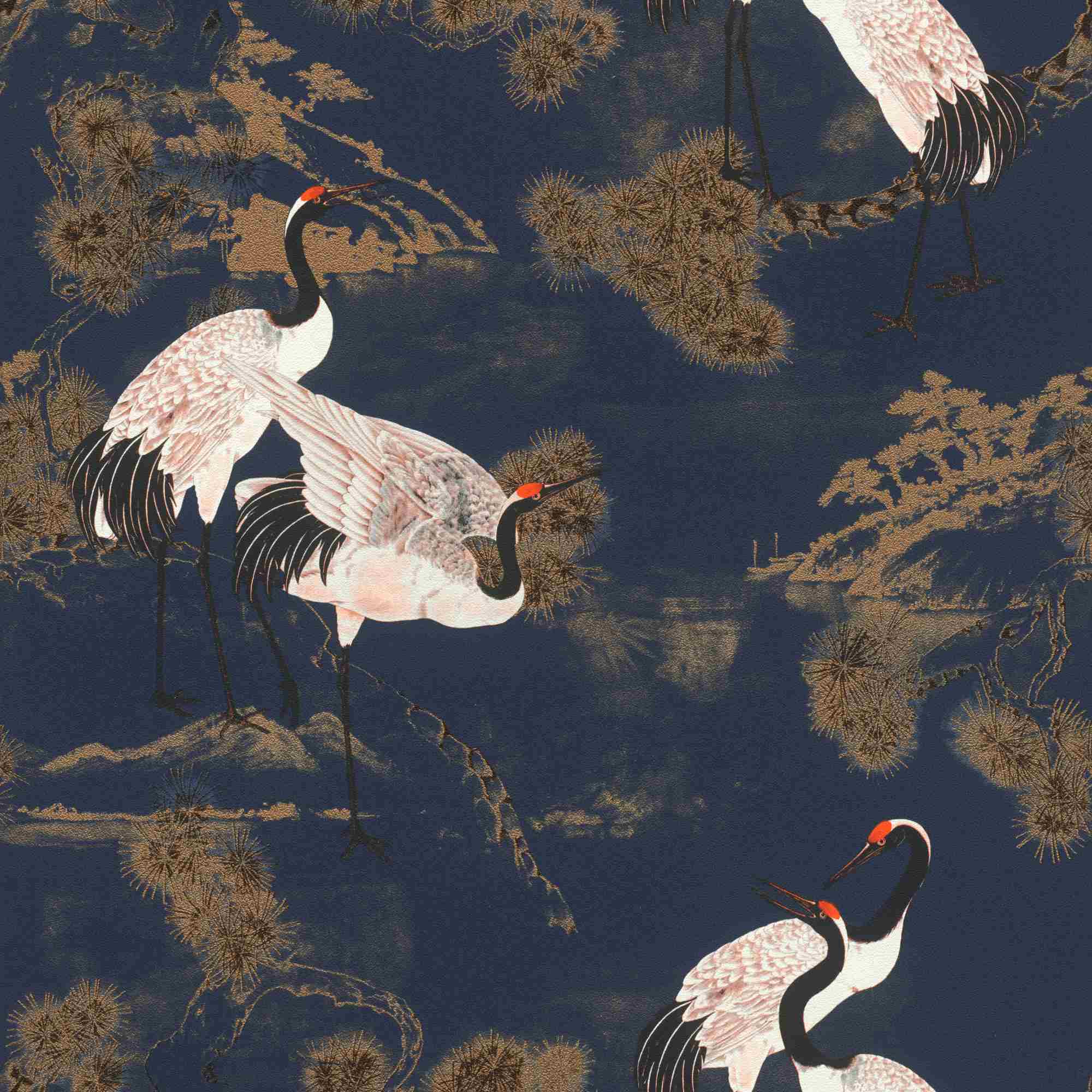 Rasch | Selection | 461909 | Vliestapete | Muster & Motive | 10.05 x 0.53 m | Blau | Gold