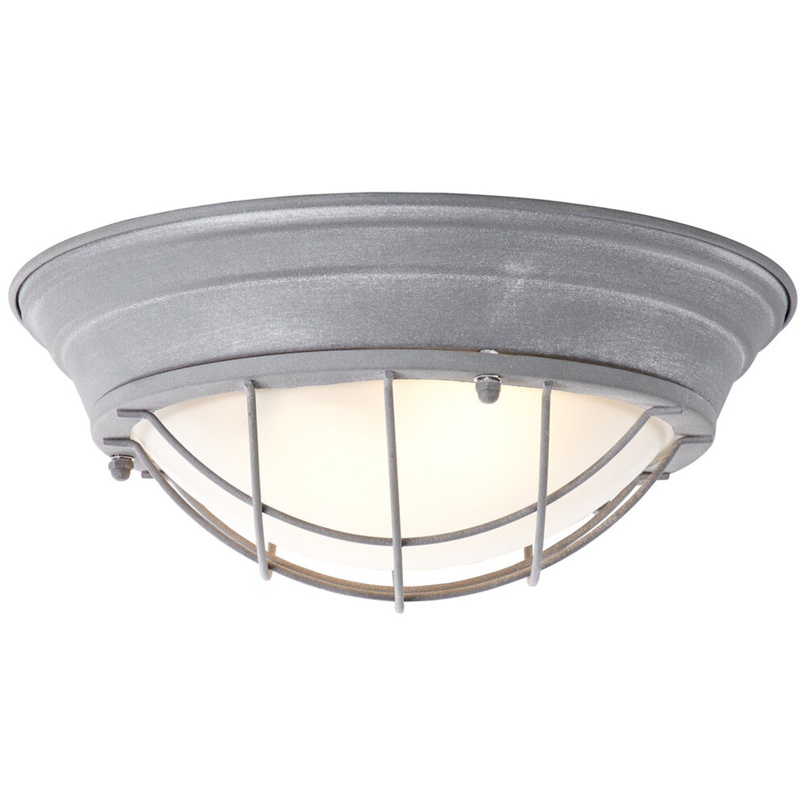 Deckenleuchte 14.5 x 34 cm Grau Glas Deckenlampe Rund Vintage Industrial Harmonisch