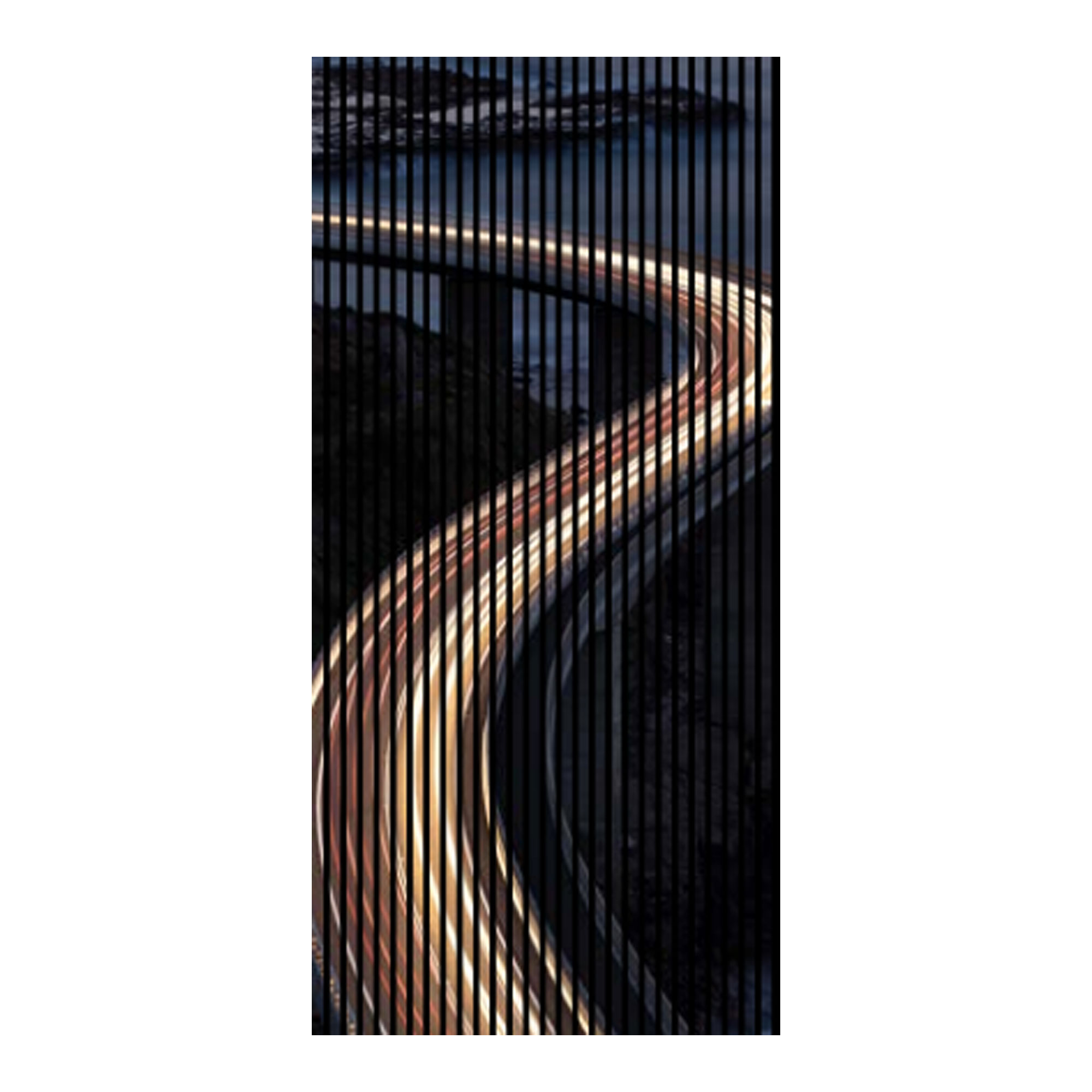 Paneles acústicos con impresión digital de farolas, paneles murales en gris y amarillo, disponibles en varios tamaños.