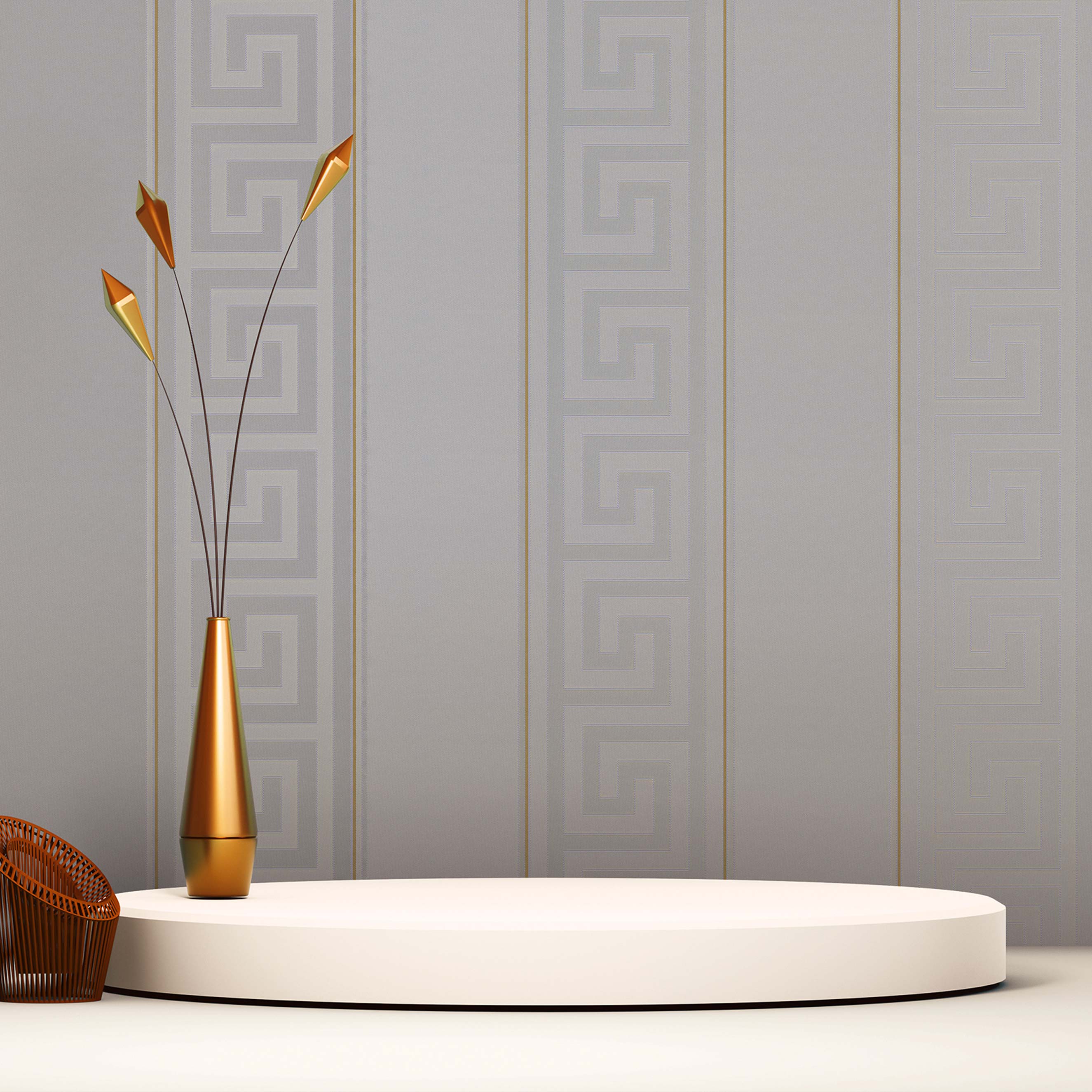 Tapete Streifen Romeo M1-No.879 Vliestapete Gold Silber Designertapete Design