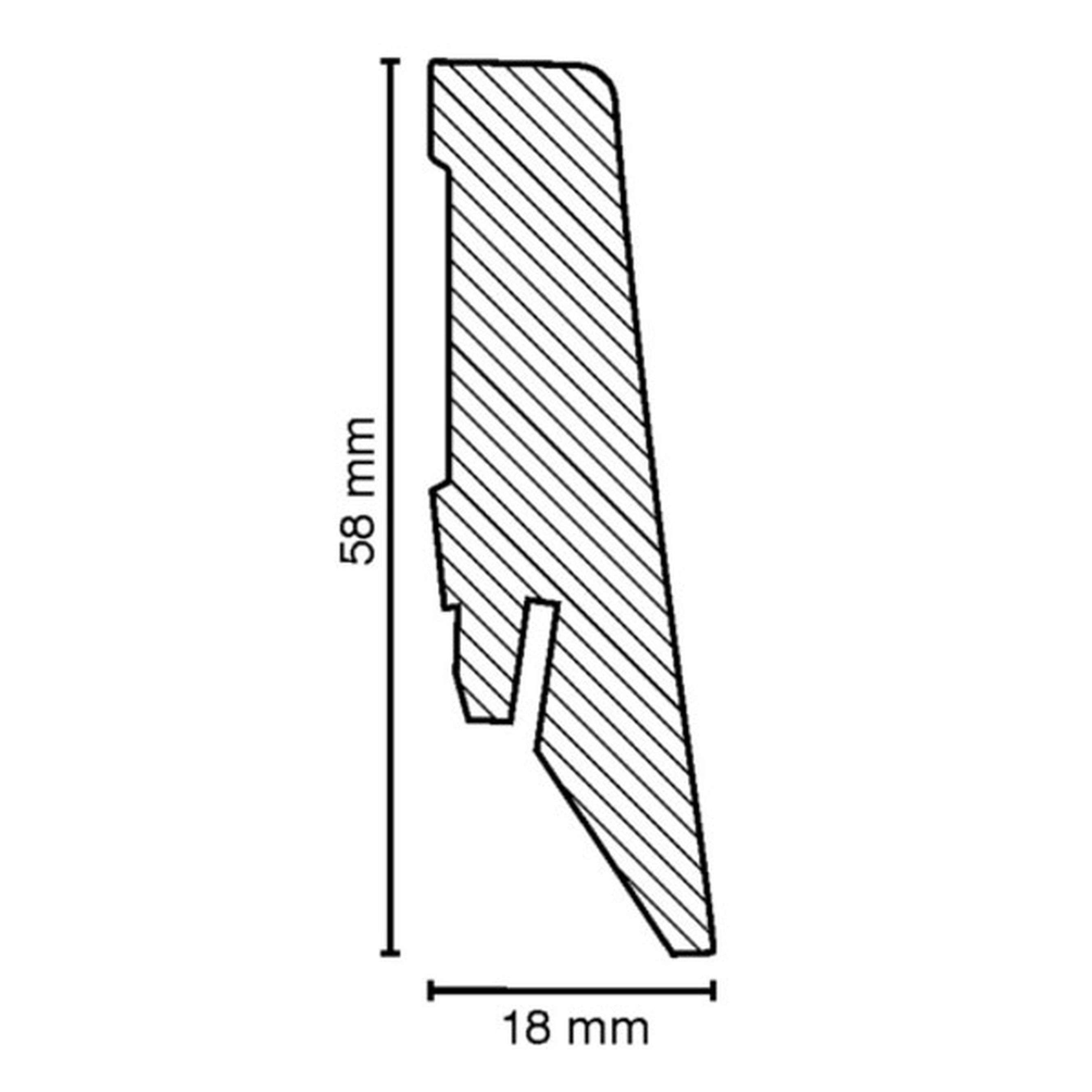 Innen- oder Außenwinkel 18 x 58mm weiße Fußleiste MDF foliert by PROVISTON