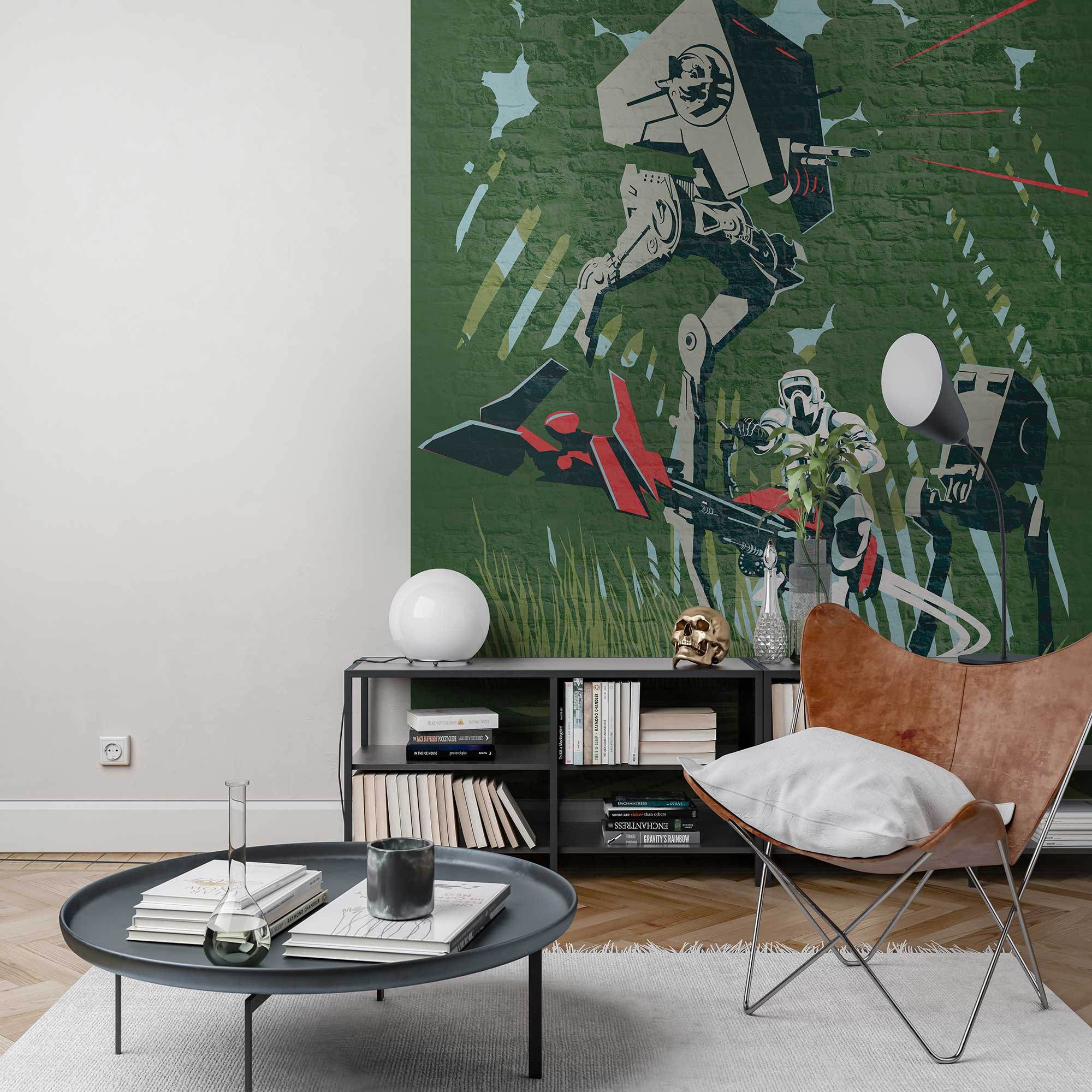 Komar Fototapete Star Wars Concrete Endor 280 x 200 cm Vlies Concrete Endor Betonoptik Klonkrieger