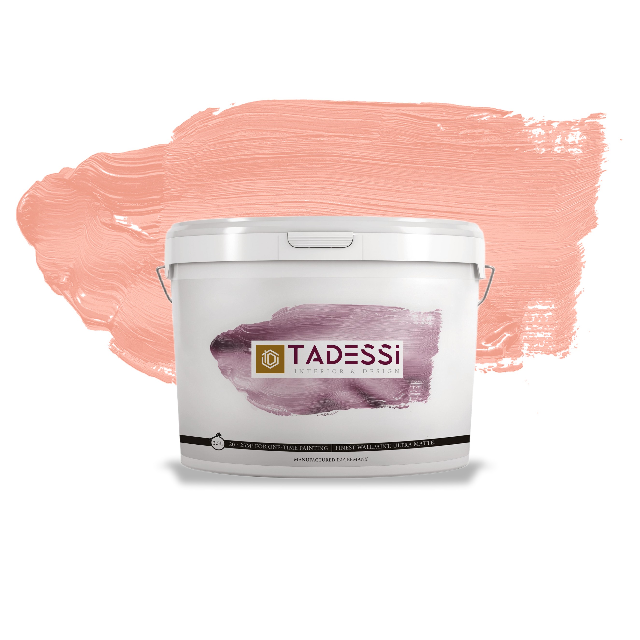 TADESSI Color Vista - Pintura de pared rosa - Flamingo Light - Pintura interior mate - Dispersión de alta calidad