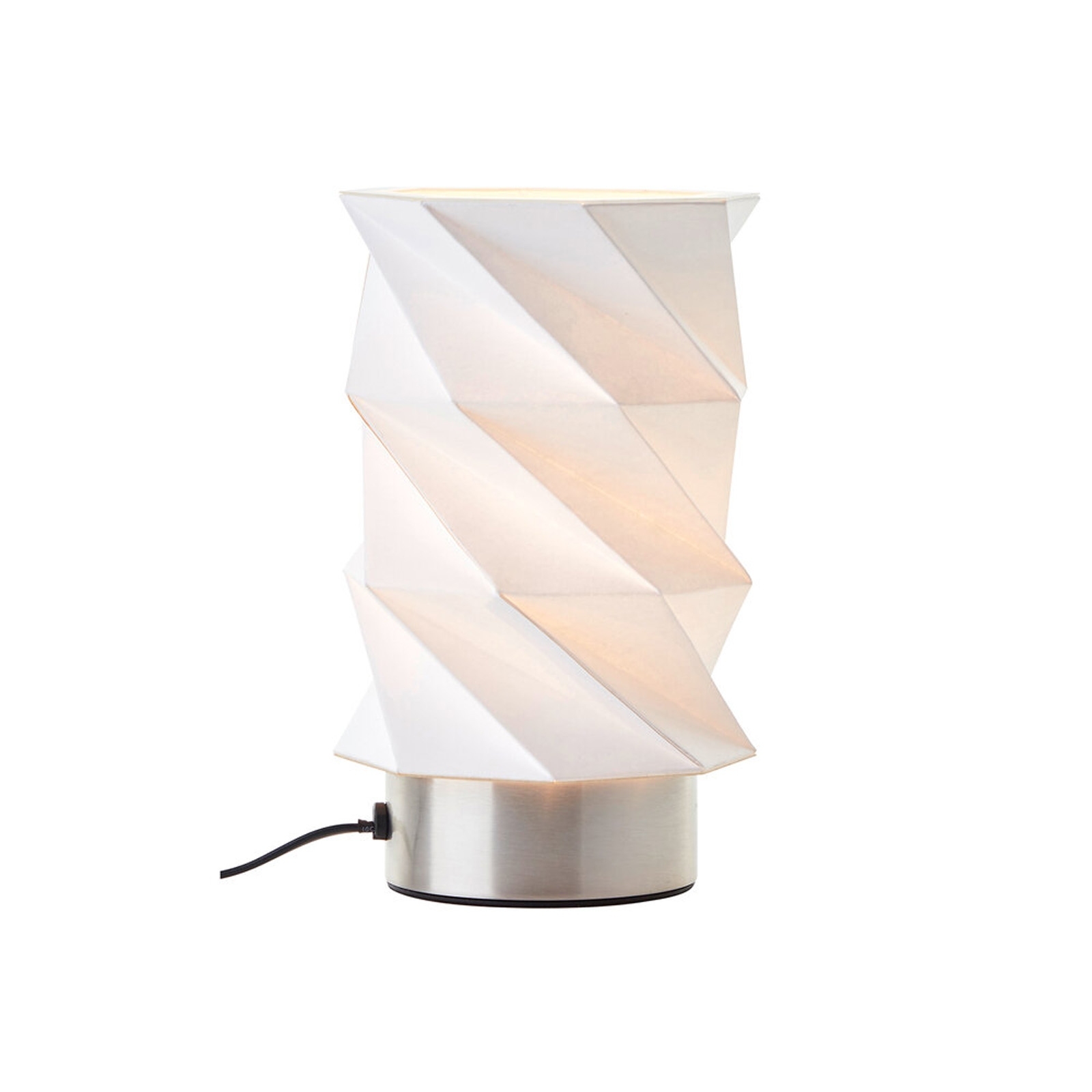 Geeignet für LED-Leuchtmittel Tischleuchte 22 x 13.5 cm Weiß Papier Tischlampe Modern Harmonisch