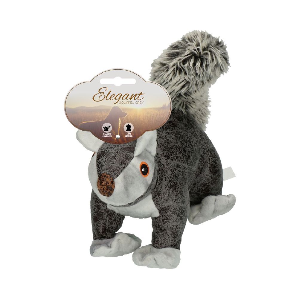 Elegant | Hundespielzeug | Eichhörnchen | Kuscheltier | Kunstleder | versch. Farben | mit Quietscher