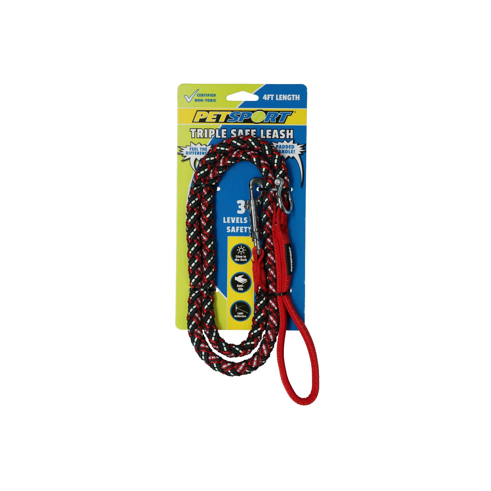 Petsport | Hundeleine | Triple Safe | Führleine | versch. Farben | 1.2 m | Reflektierend | Robust