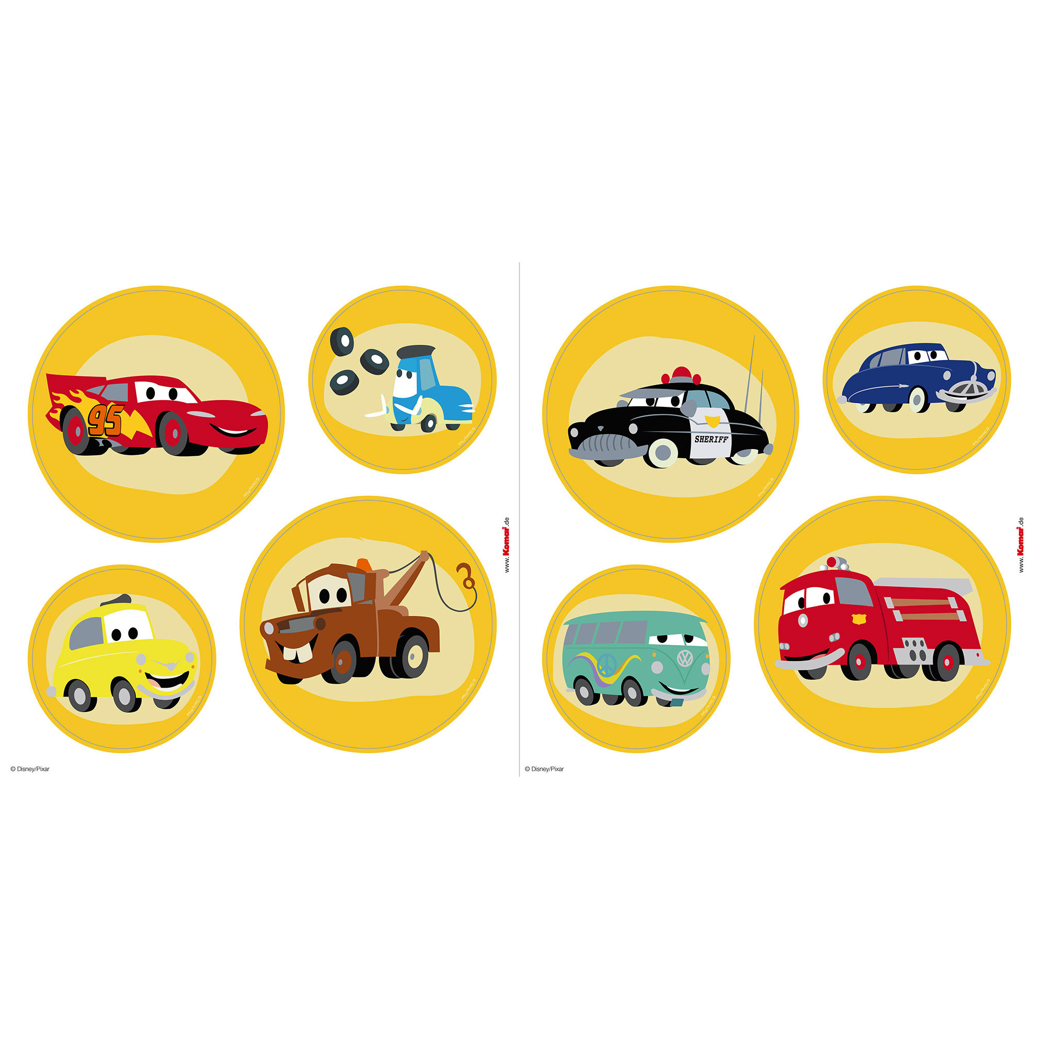 Komar Fenstersticker - Disney Cars Ka-Chow - 30 x 30 cm - Fensteraufkleber - Kinderzimmer