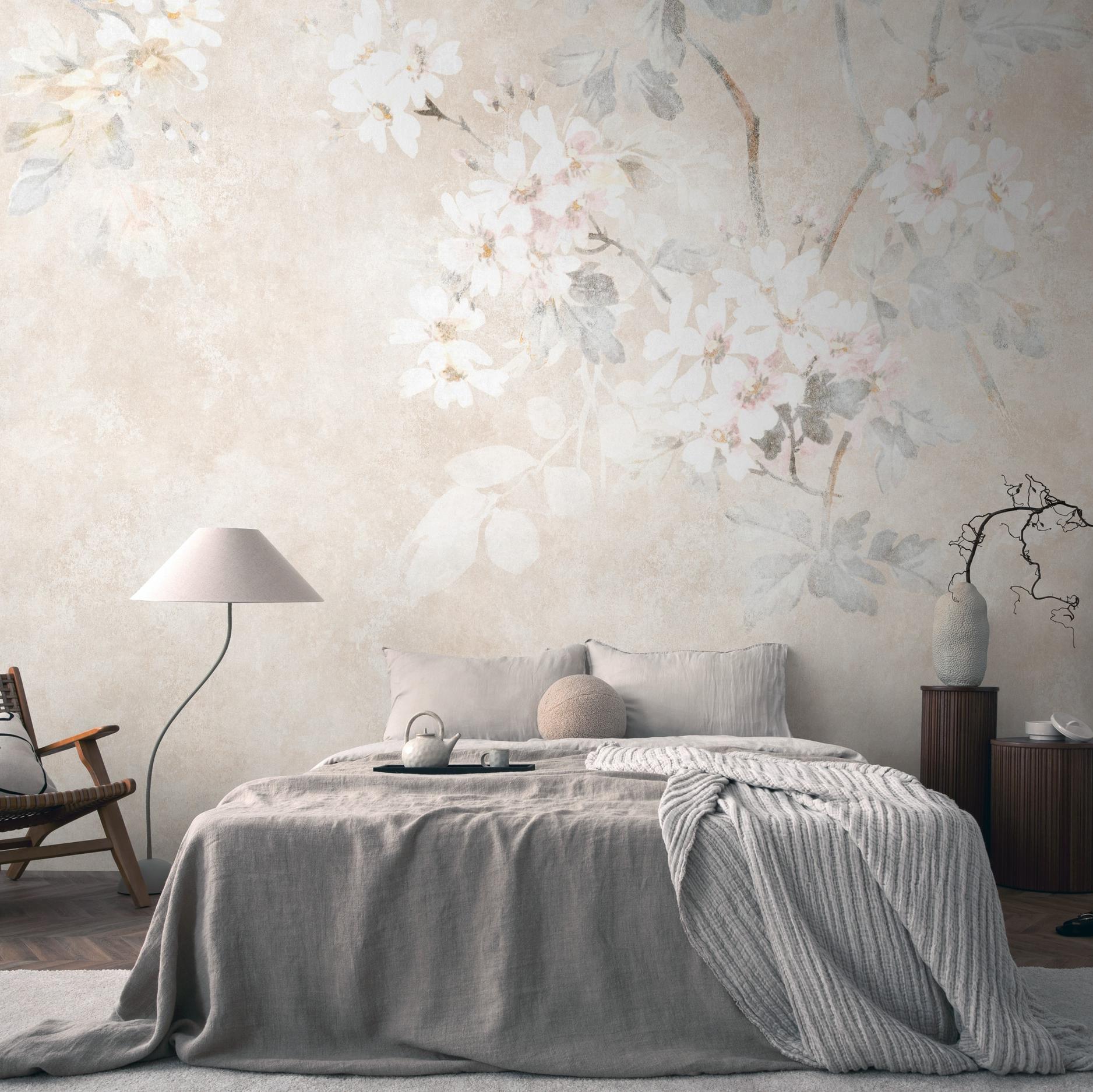 A.S. Creation Photo Wallpaper The Wall III 399191 Un motivo per rotolo Floreale Fiori Beige Crema
