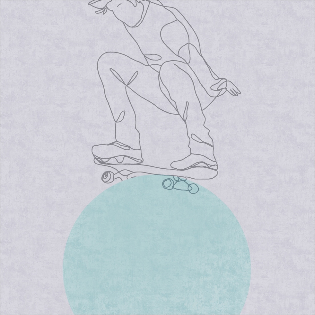 Fototapete Skater M1-No.11872 | Vliestapete Skateboard | Blau | Grau | Jugendzimmer | Wohnzimmer