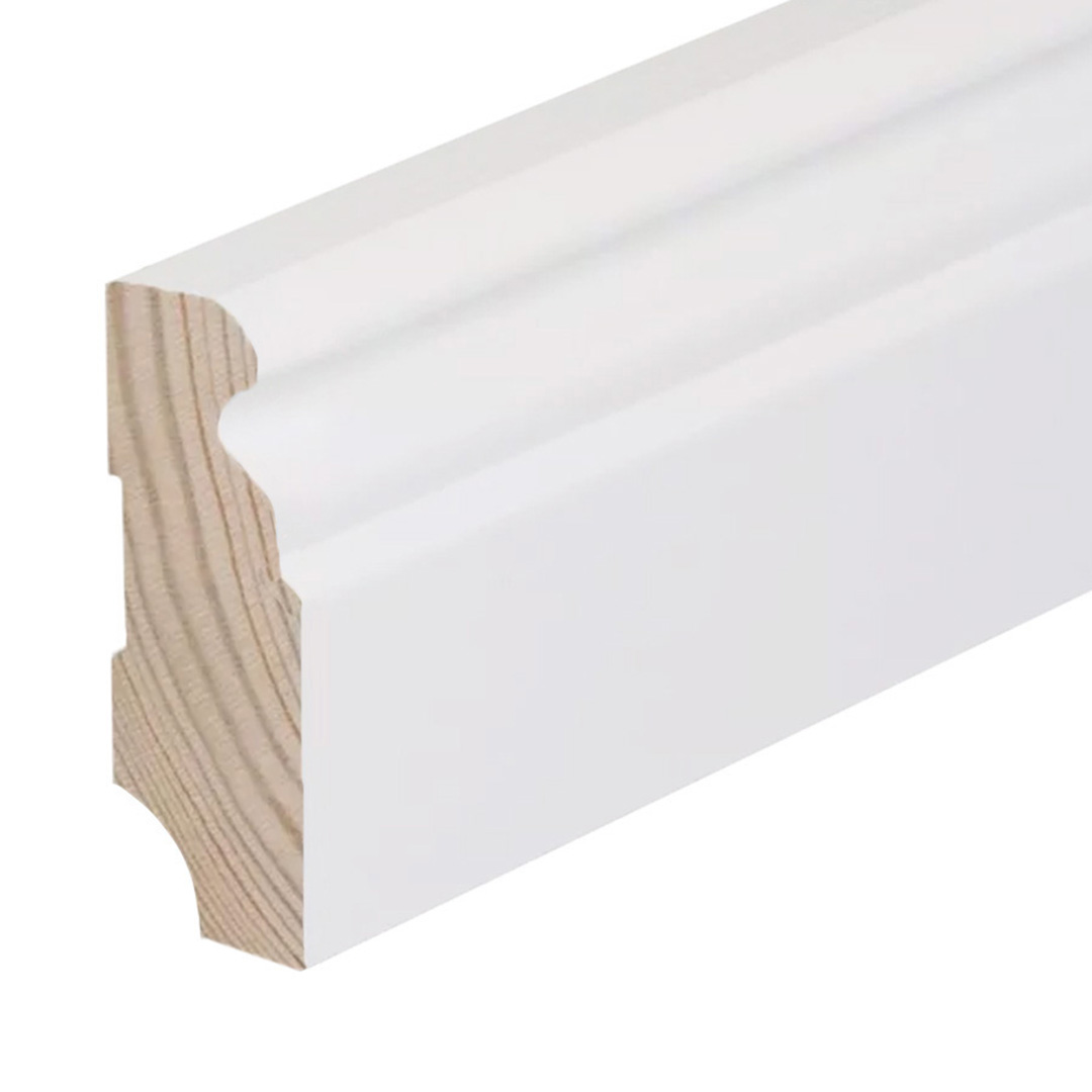 Kosche | Sockelleiste | Massivholz | 76799 | 19 x 58 x 2400 mm | Weiß | Fußleiste | Berliner Profil