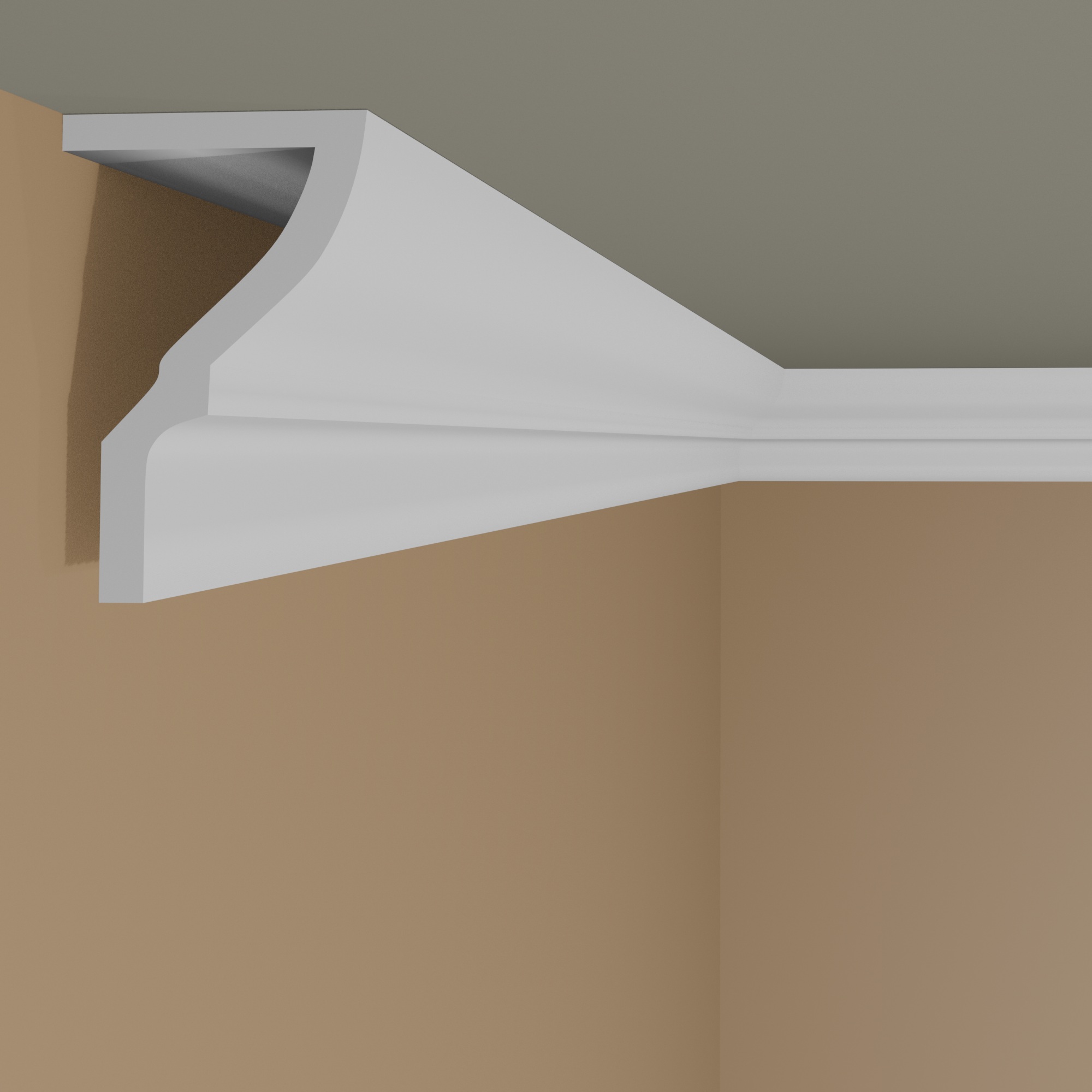 Elite Decor | Stuckleiste P889| Polyurethan | 100 x 50 x 2000 mm | Styropor Deckenleiste | Weiß