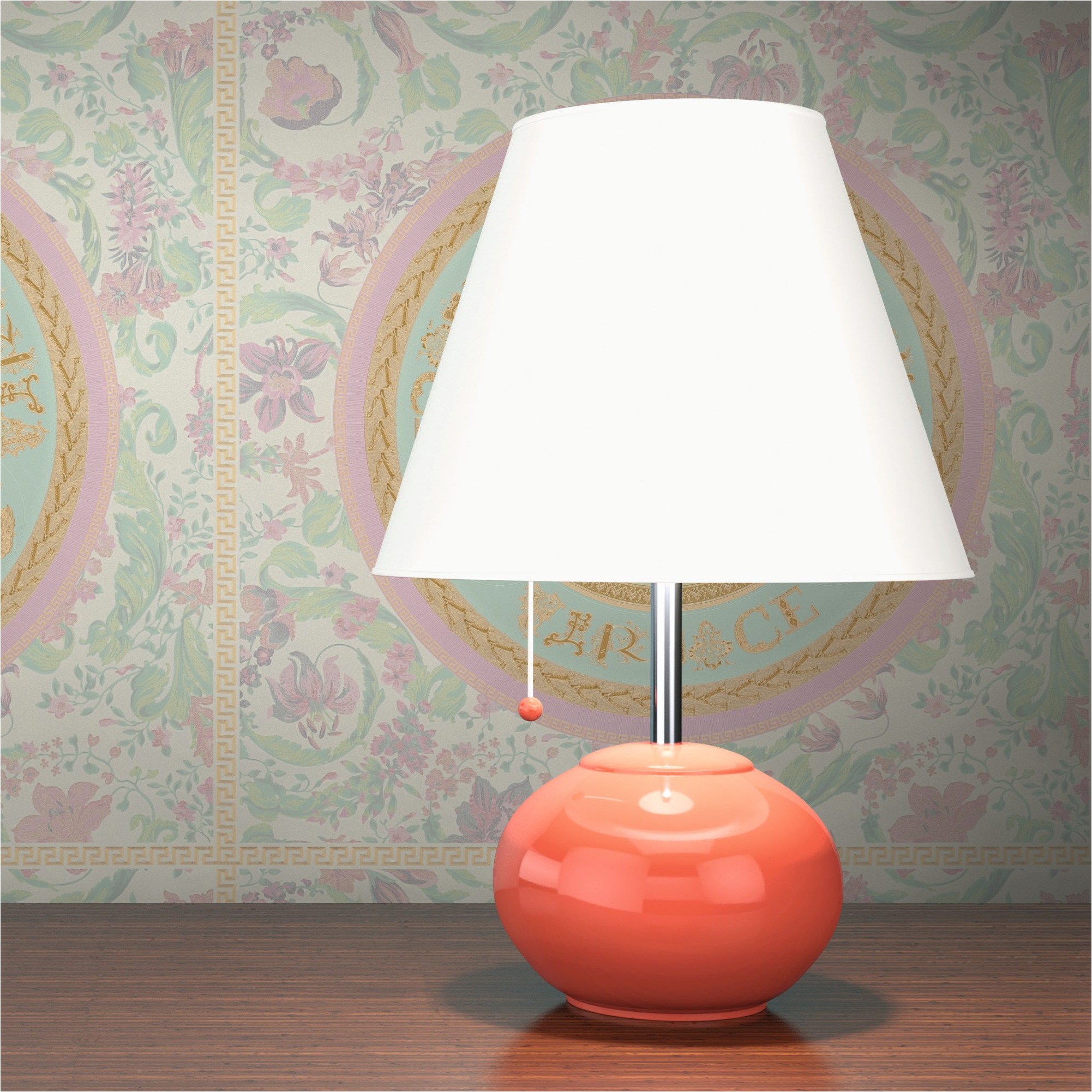 Tapete Versace Floral M1-No.11538 | Vliestapete Design | Pastell | Gold | Floral | Kreise | Medusa