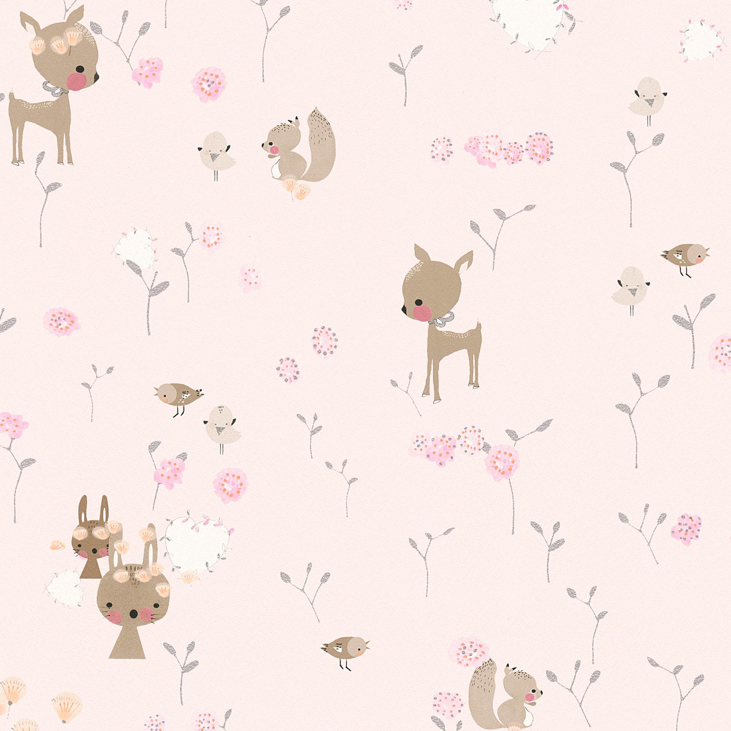 A.S. Creation | Boys & Girls 6 | 369883 | Papiertapete | Tiermuster | 0.53 x 10.05 m | Rosa