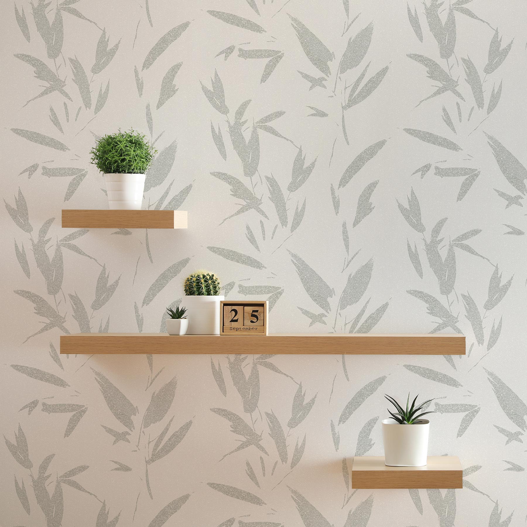 Tapete Bäume Blätter Enrico M1-No.3153 Vliestapete Creme Natur Abstrakt Struktur