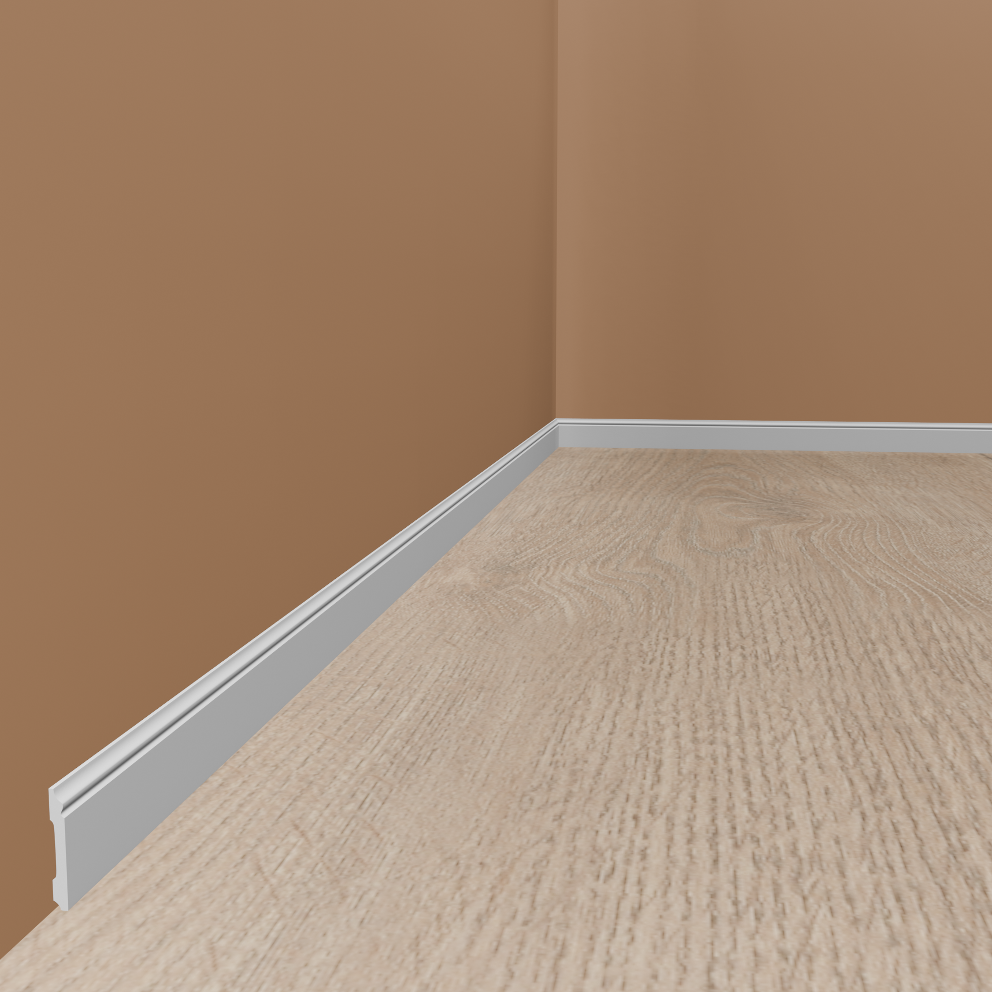Sockelleiste FL1 80 x 13 x 2000 mm Fußleiste Polystyrol Weiß NMC WALLSTYL