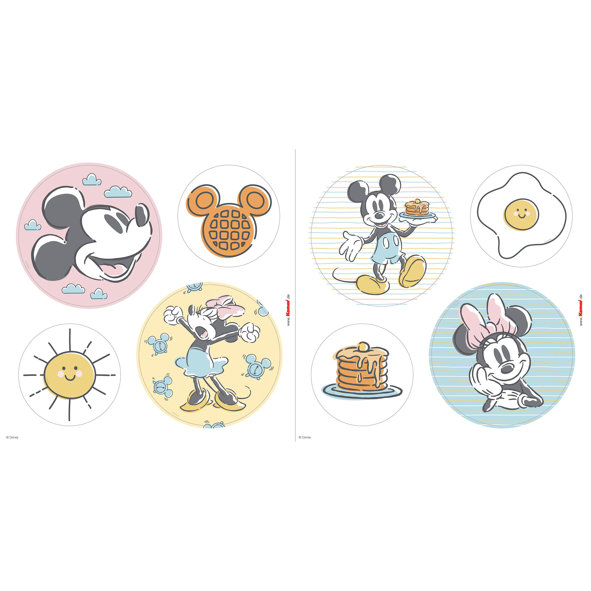 Komar Fenstersticker - Disney Mickey Rise and Shine - 30 x 30 cm - Fensteraufkleber - Kinderzimmer