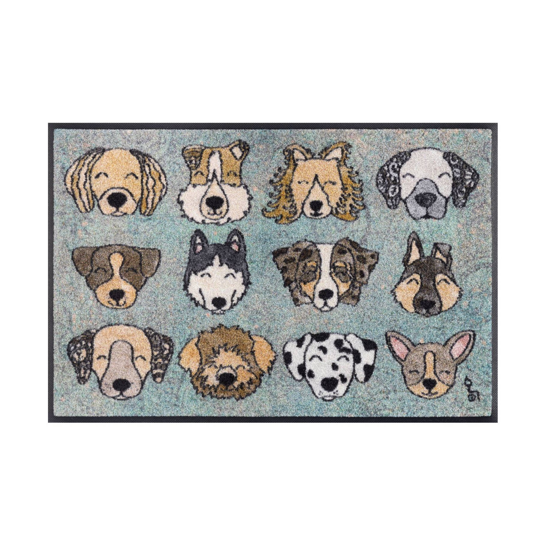 Fußmatte Treue Gefährten 75 x 50 cm Schmutzfangmatte waschbar Floornovo Trend Design