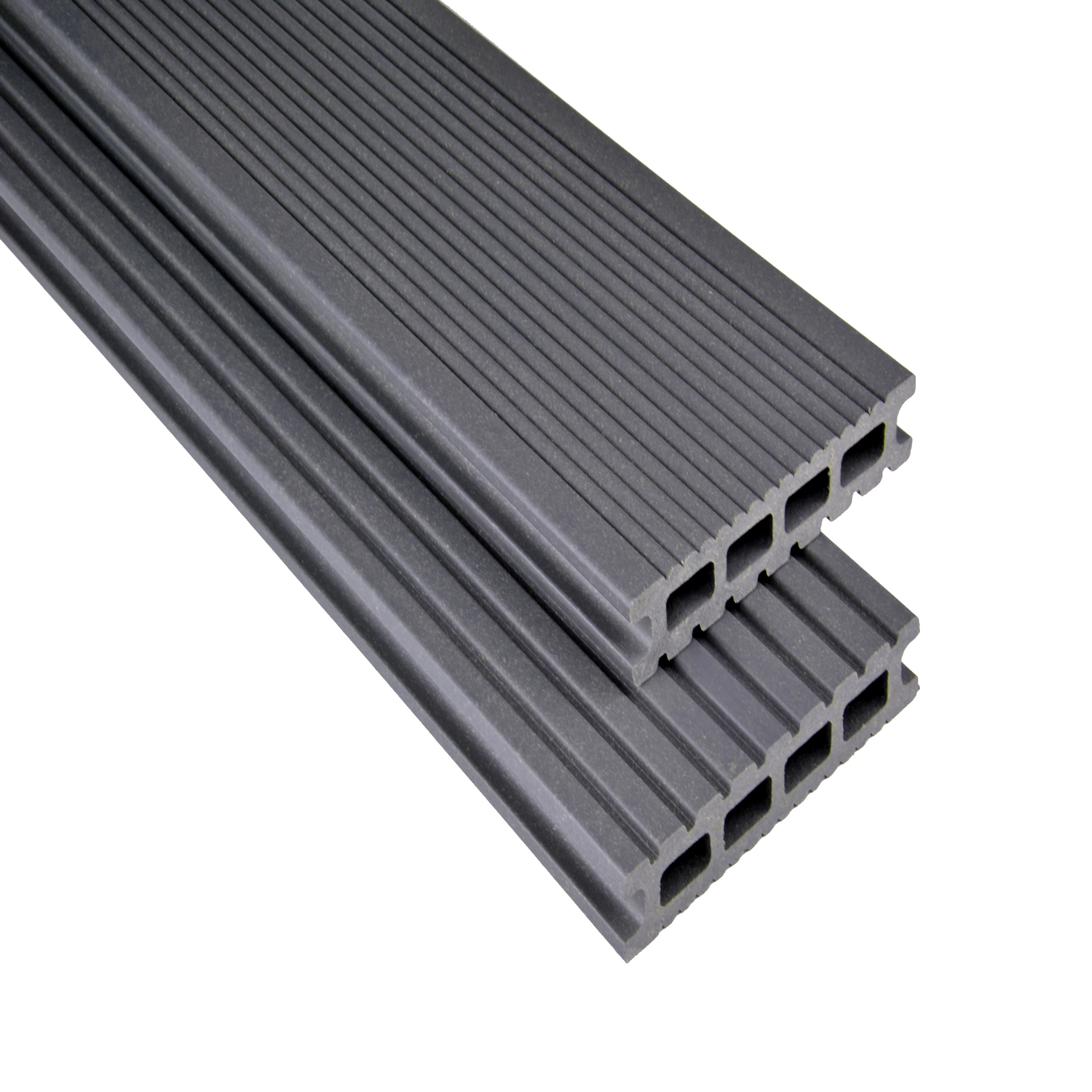 WPC Terrassendiele 14.5 x 2.6 cm Bodendiele Hohlkammer Exklusiv Steingrau Mattiert Kovalex