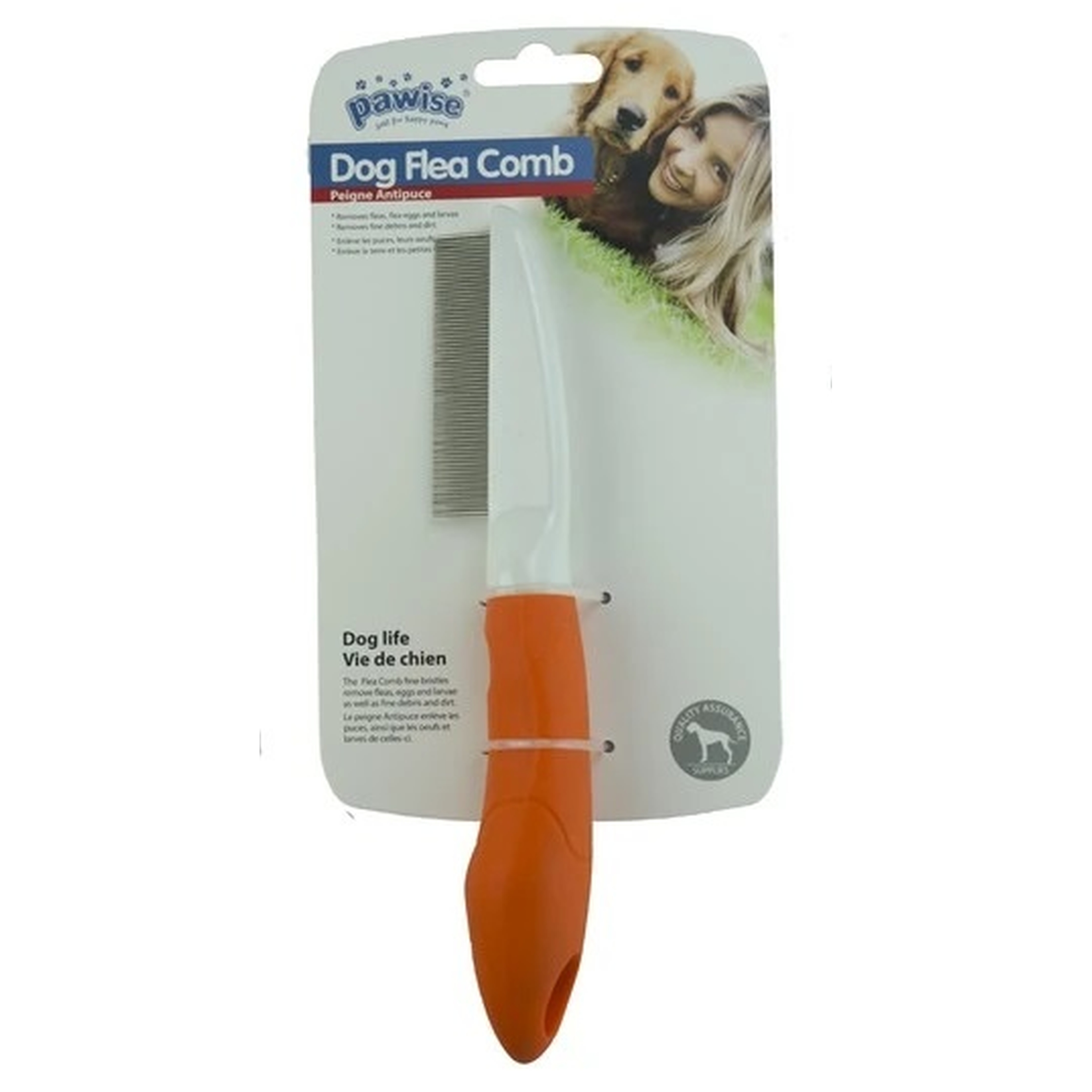 Hundepflege | Flohkamm | Flöhe & Larven | Bürsten & Kämme | Grün | Orange | Gummi | 21 cm