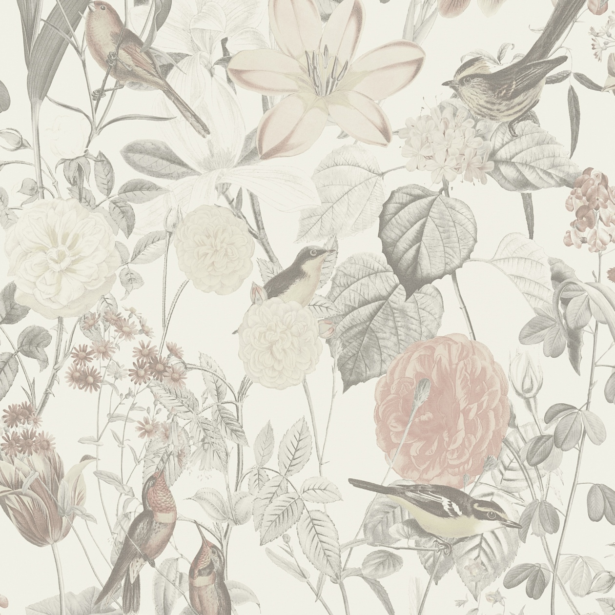 A.S. Creation Exotic Life | 372762 | Vliestapete Blumenoptik | 0.53 m x 10.05 m | Grau