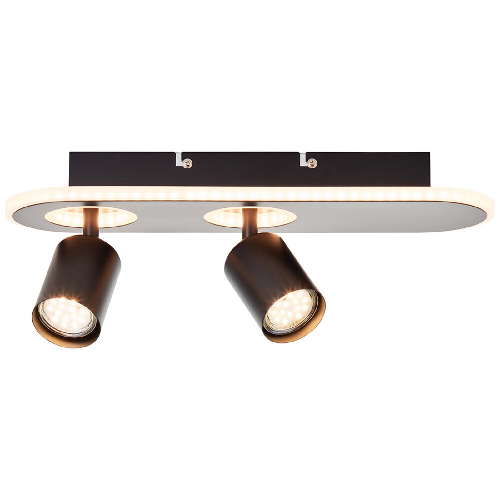 LED Deckenleuchte 16 x 12 x 40 cm Schwarz Kunststoff Deckenlampe Modern Lichtfarbe: Warmweiß