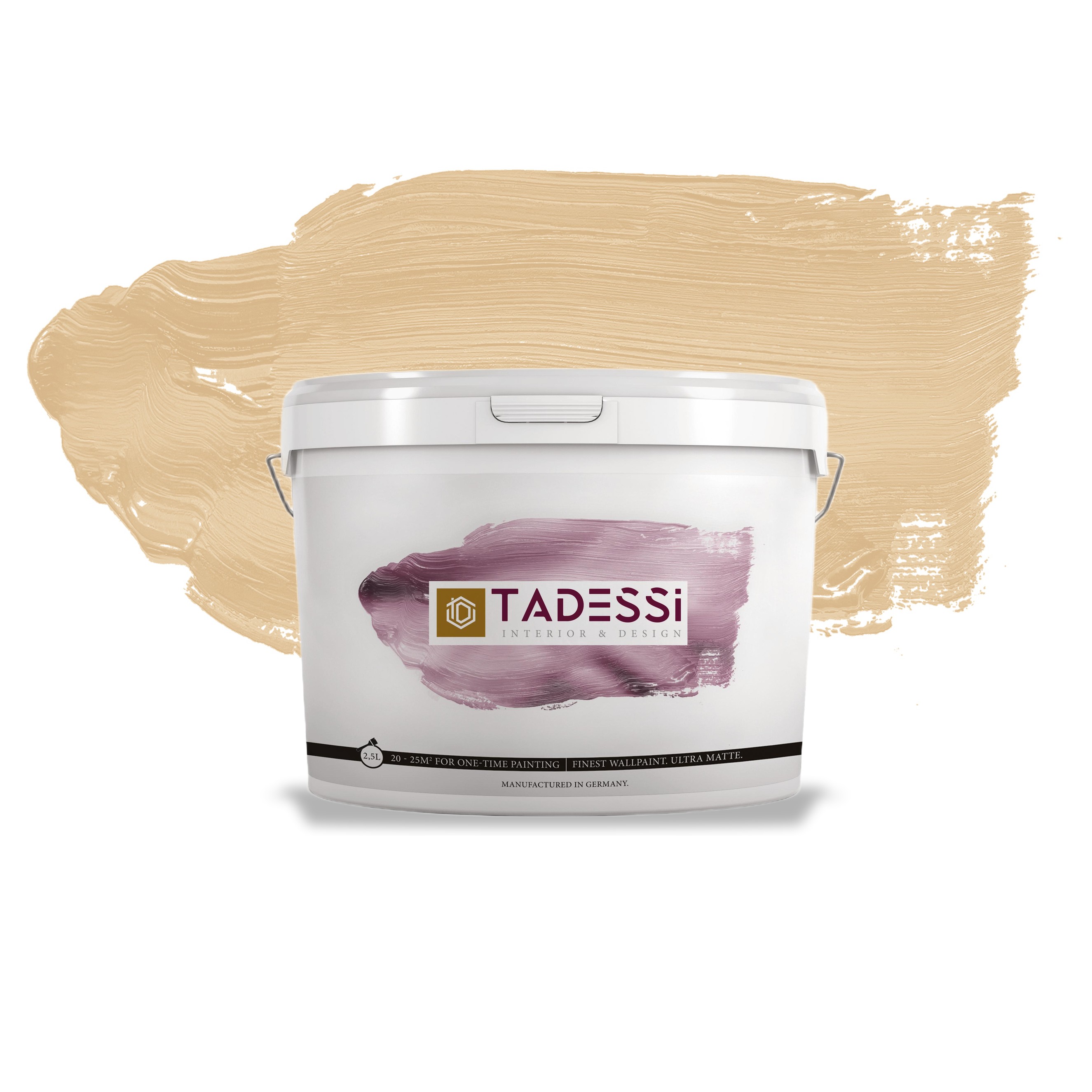 TADESSI Color Vista - Pintura de pared color beige pastel - Toffee Mocha - Pintura mate de alta calidad para interiores