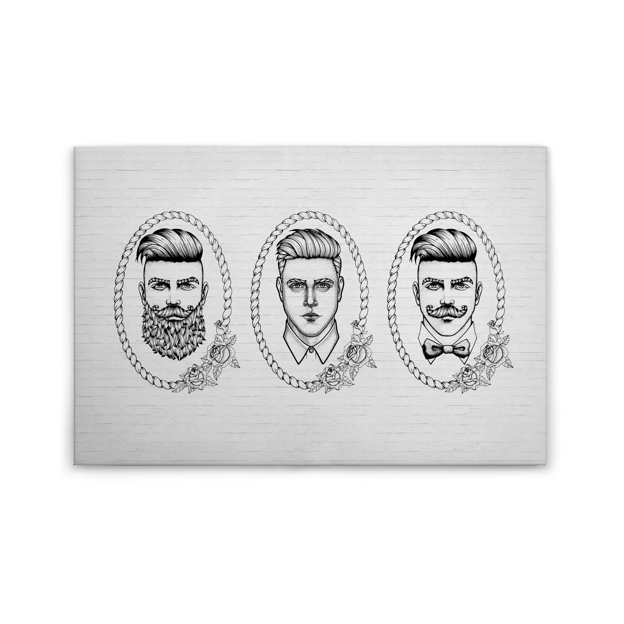 Tadessi Leinwandbild Mann Modern - 60 x 90 cm - M1-No.50117 - Keilrahmen in Schwarz Weiß